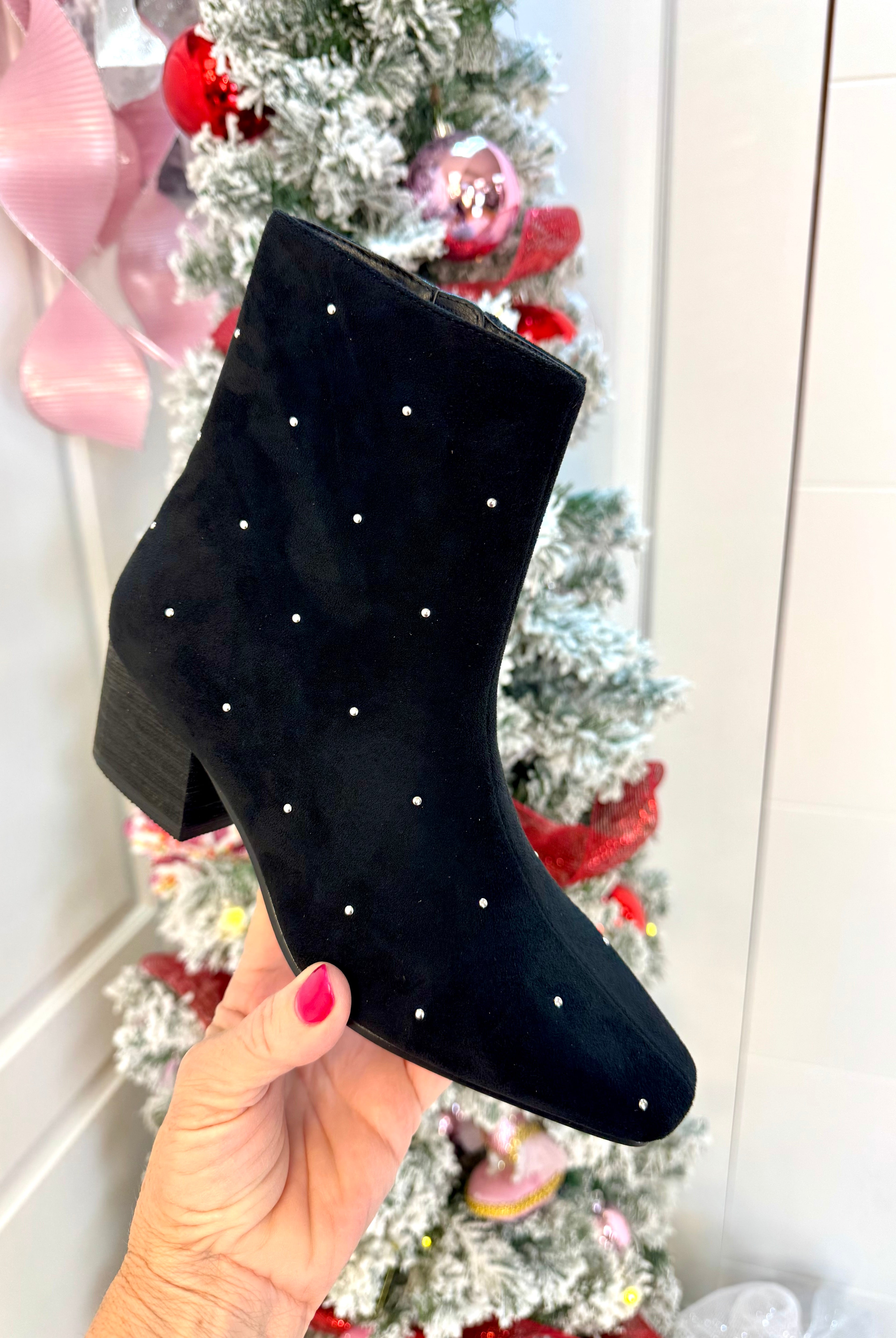 Corkys Such a Tease Black Faux Suede Bootie-270 Shoes-Corkys-The Lovely Closet, Women's Fashion Boutique in Alexandria, KY