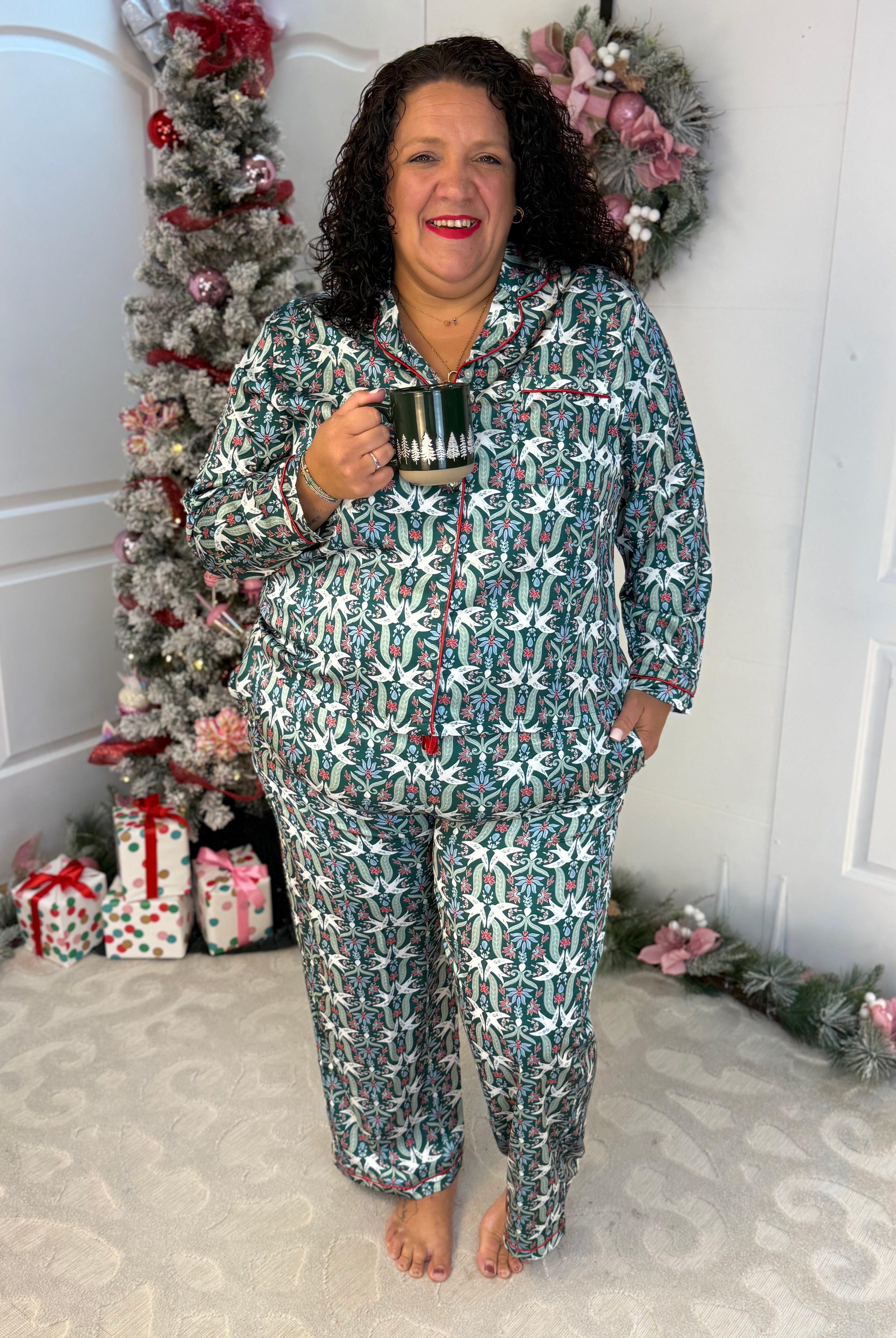 Mary Square Gossamer Wings Charlotte Satin Pant Set-350 Holiday-Mary Square-The Lovely Closet, Women's Fashion Boutique in Alexandria, KY