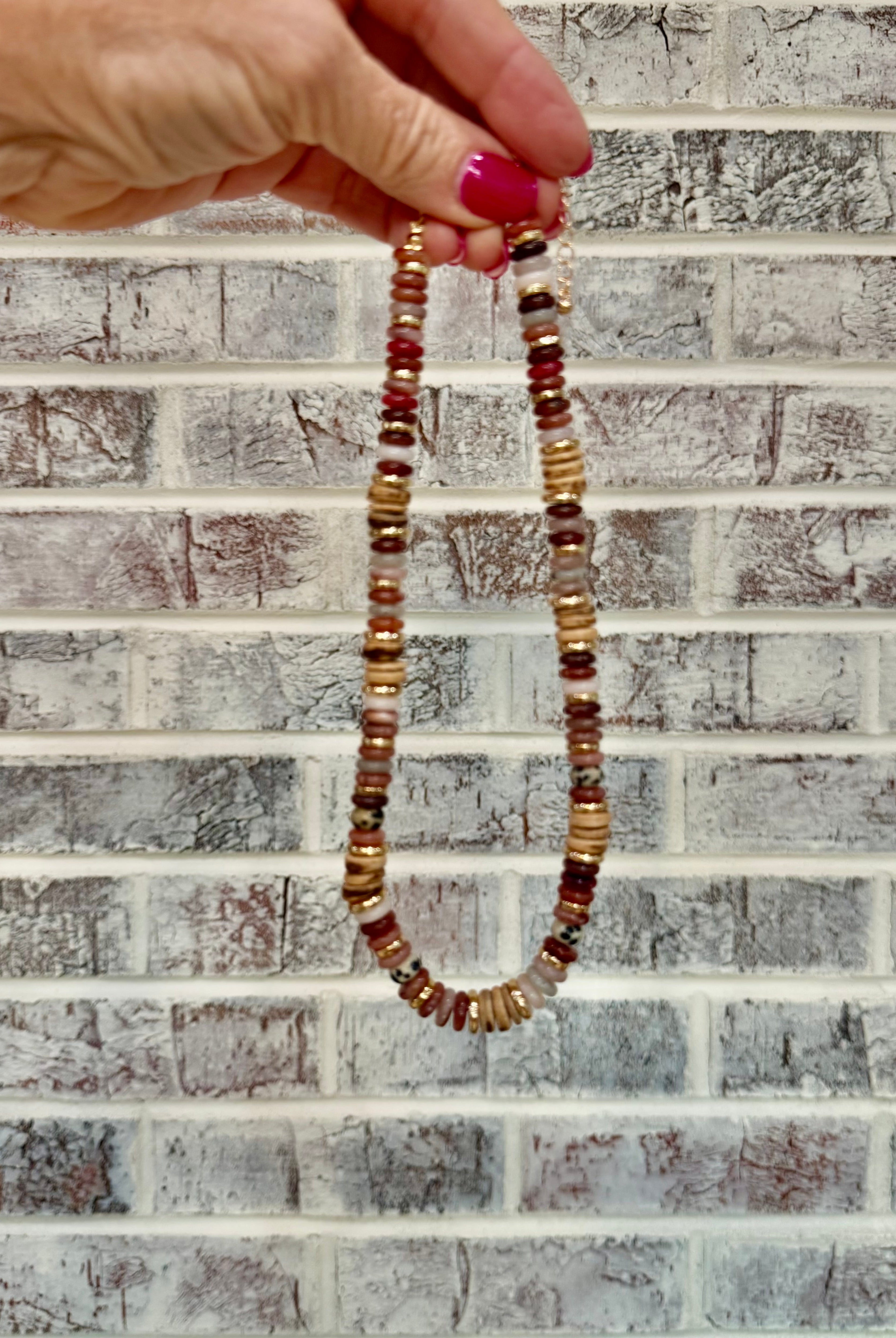 Mulled Berry Candy Bead Necklace-280 Accessories-Golden Stella-The Lovely Closet, Women's Fashion Boutique in Alexandria, KY