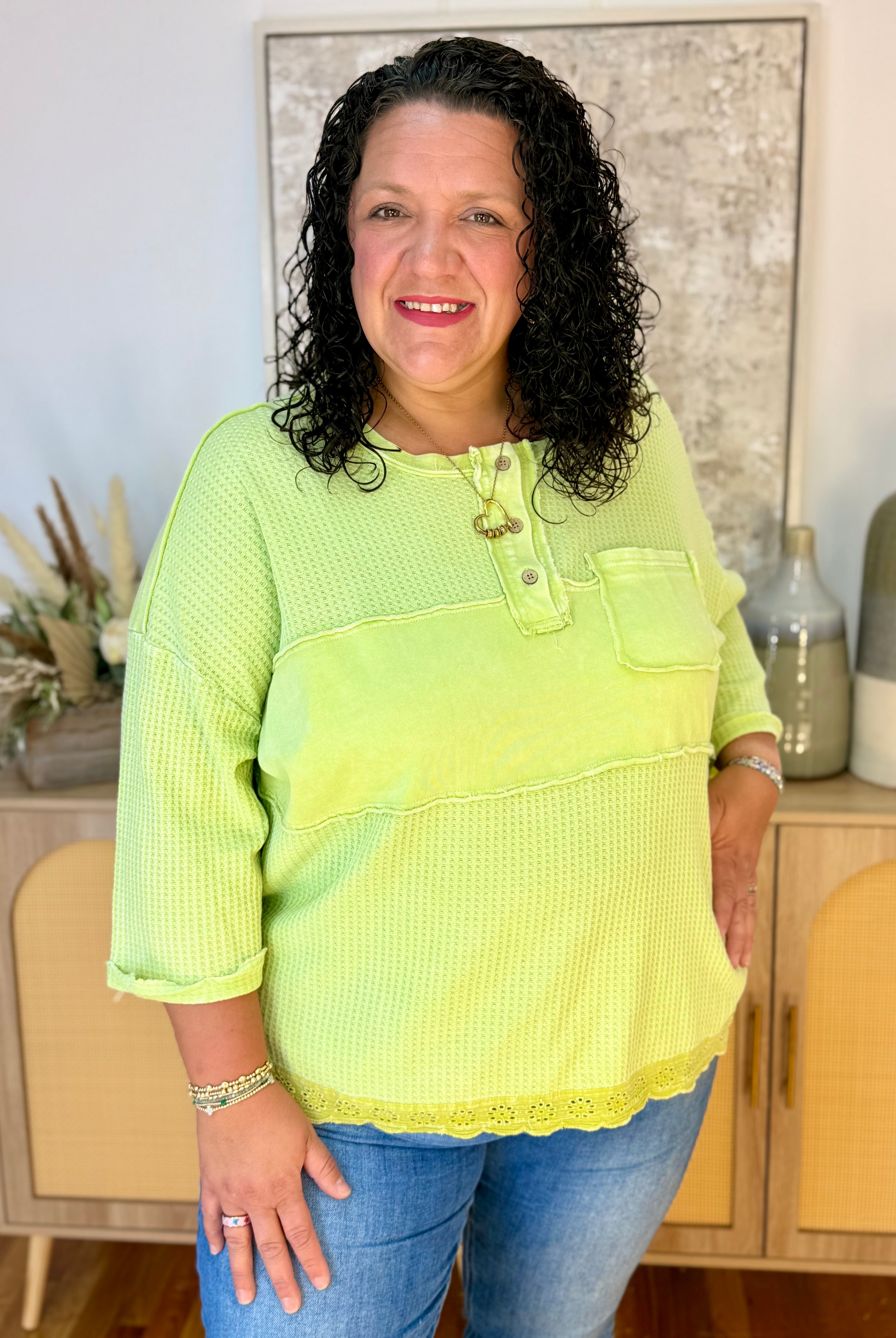 Honeydew Mineral Washed Top-110 Long Sleeve Top-The Lovely Closet-The Lovely Closet, Women's Fashion Boutique in Alexandria, KY