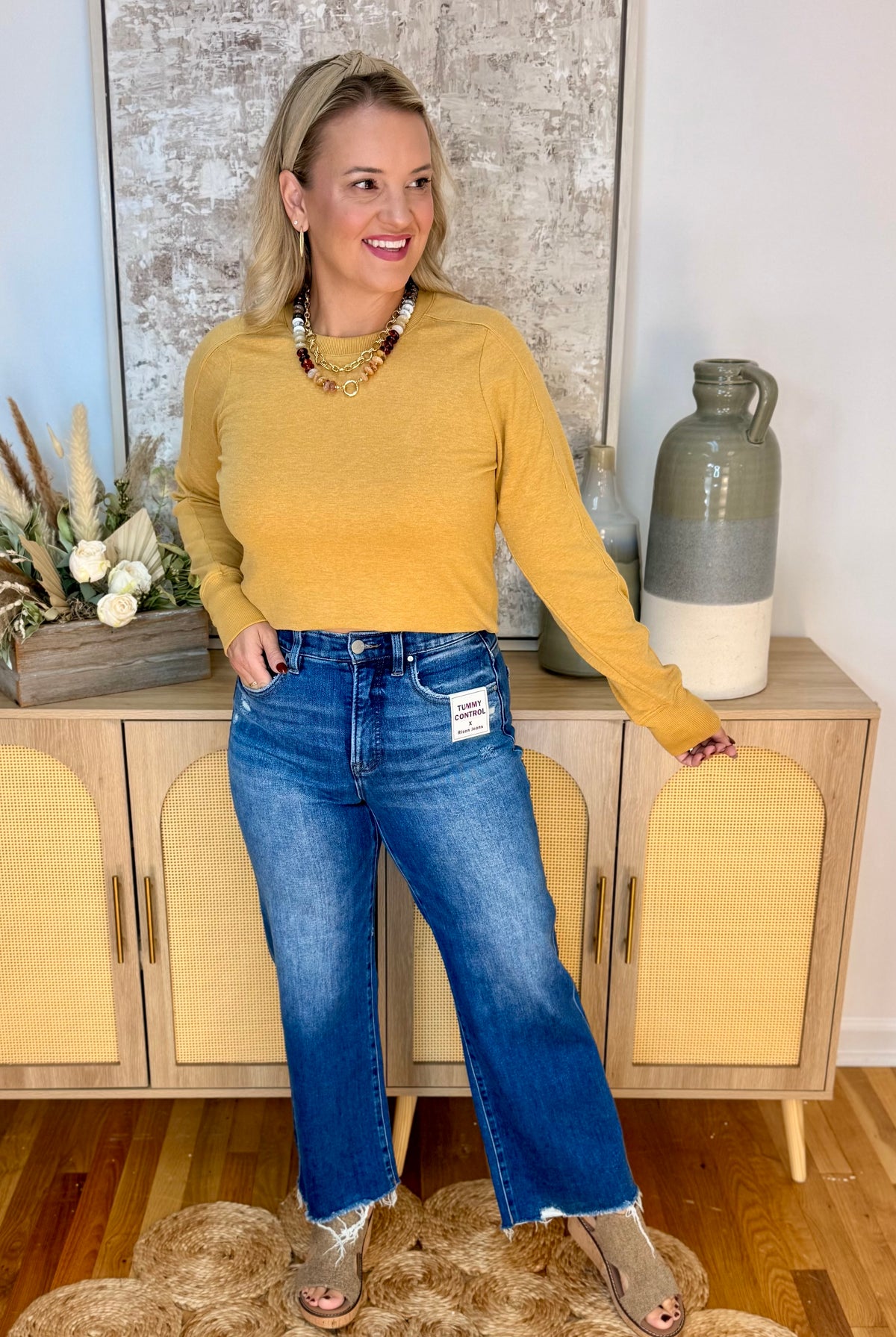 RISEN High Rise Ankle Wide Leg - Dark-210 Jeans-Risen-The Lovely Closet, Women's Fashion Boutique in Alexandria, KY