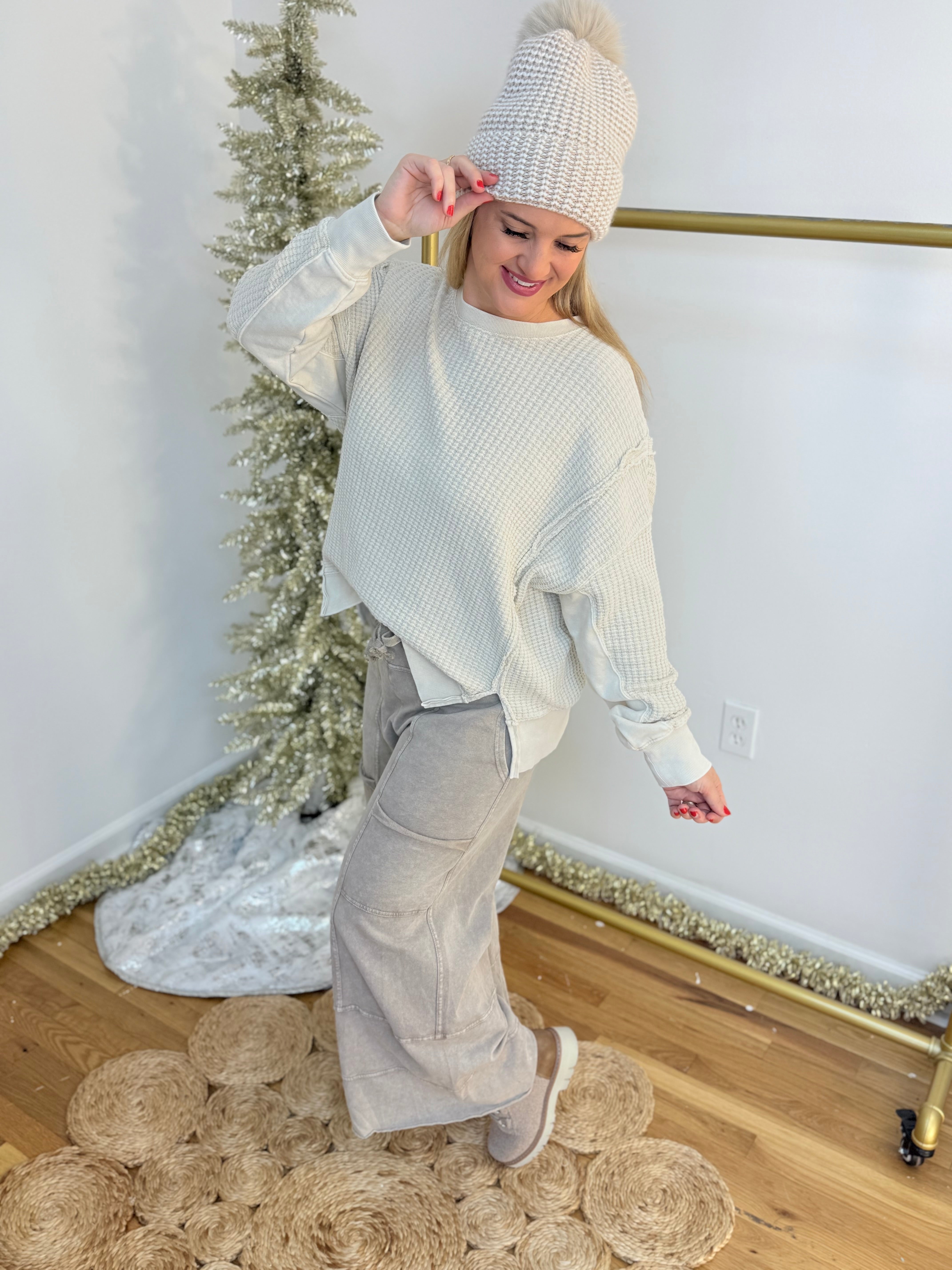 Winter-y Mix Thermal Top-110 Long Sleeve Top-easel-The Lovely Closet, Women's Fashion Boutique in Alexandria, KY