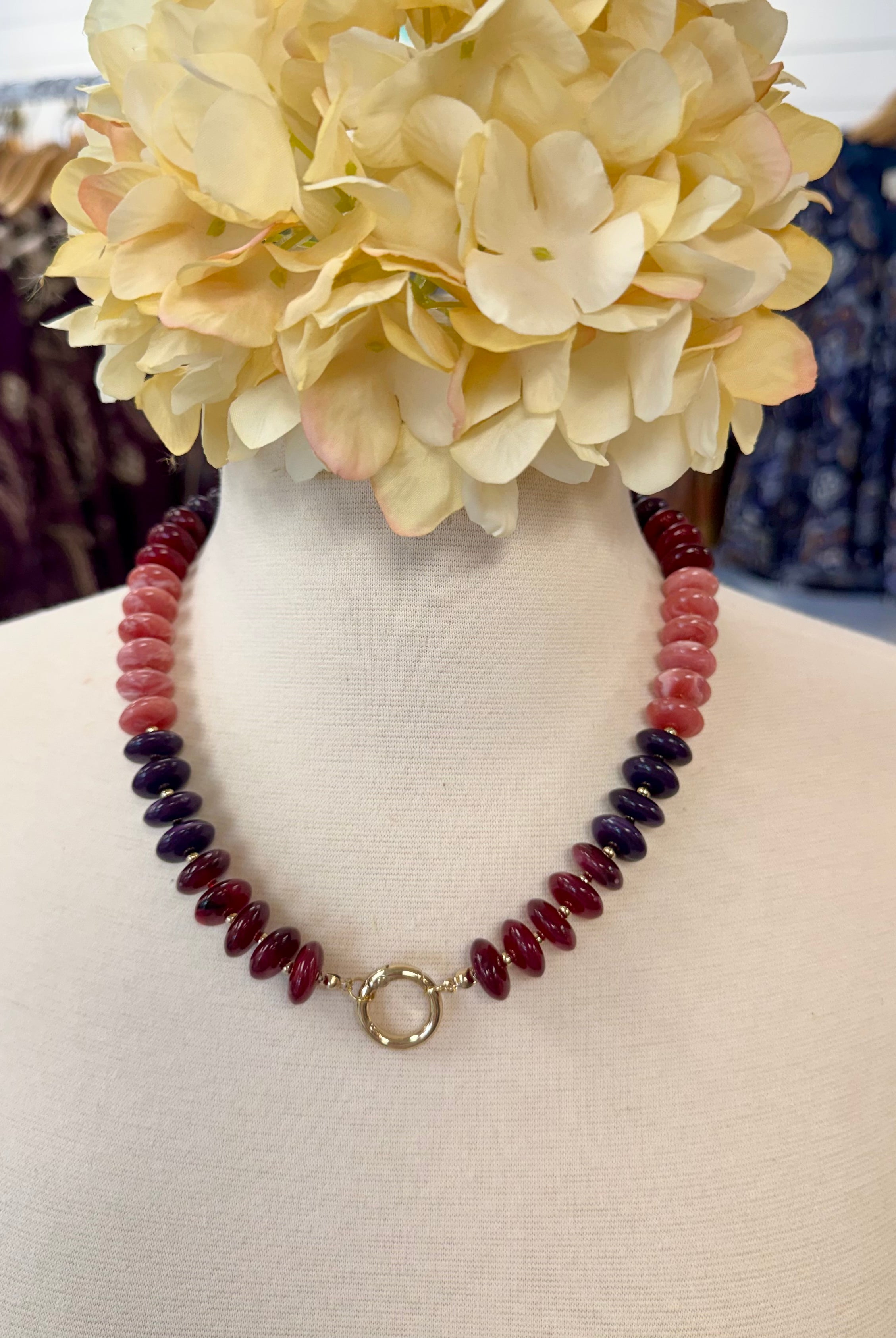 Blackberry Glaze Candy Bead Necklace-280 Accessories-Golden Stella-The Lovely Closet, Women's Fashion Boutique in Alexandria, KY
