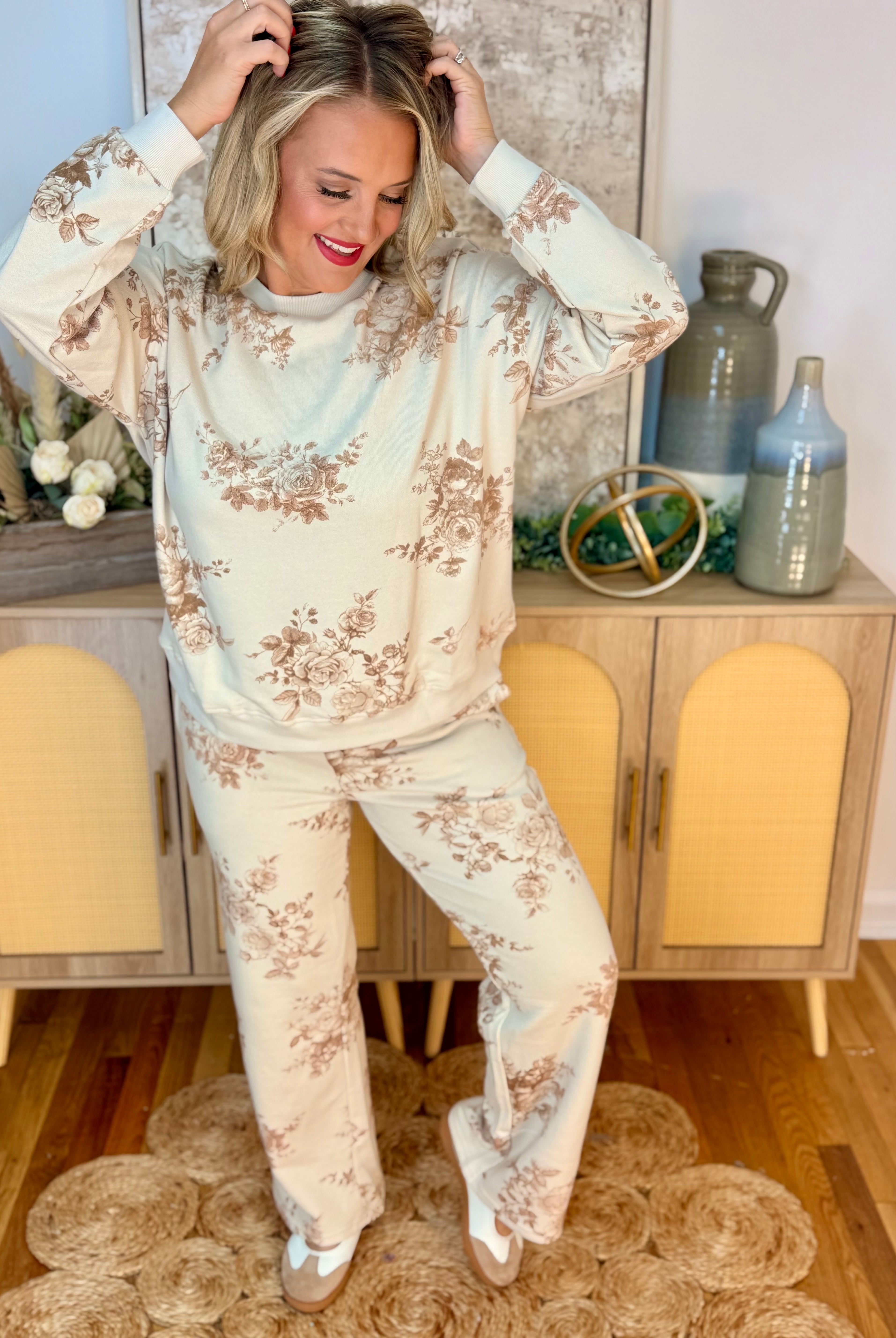 Falling for Floral Pullover-190 Rompers/Jumpsuits/Sets-Blu Pepper-The Lovely Closet, Women's Fashion Boutique in Alexandria, KY
