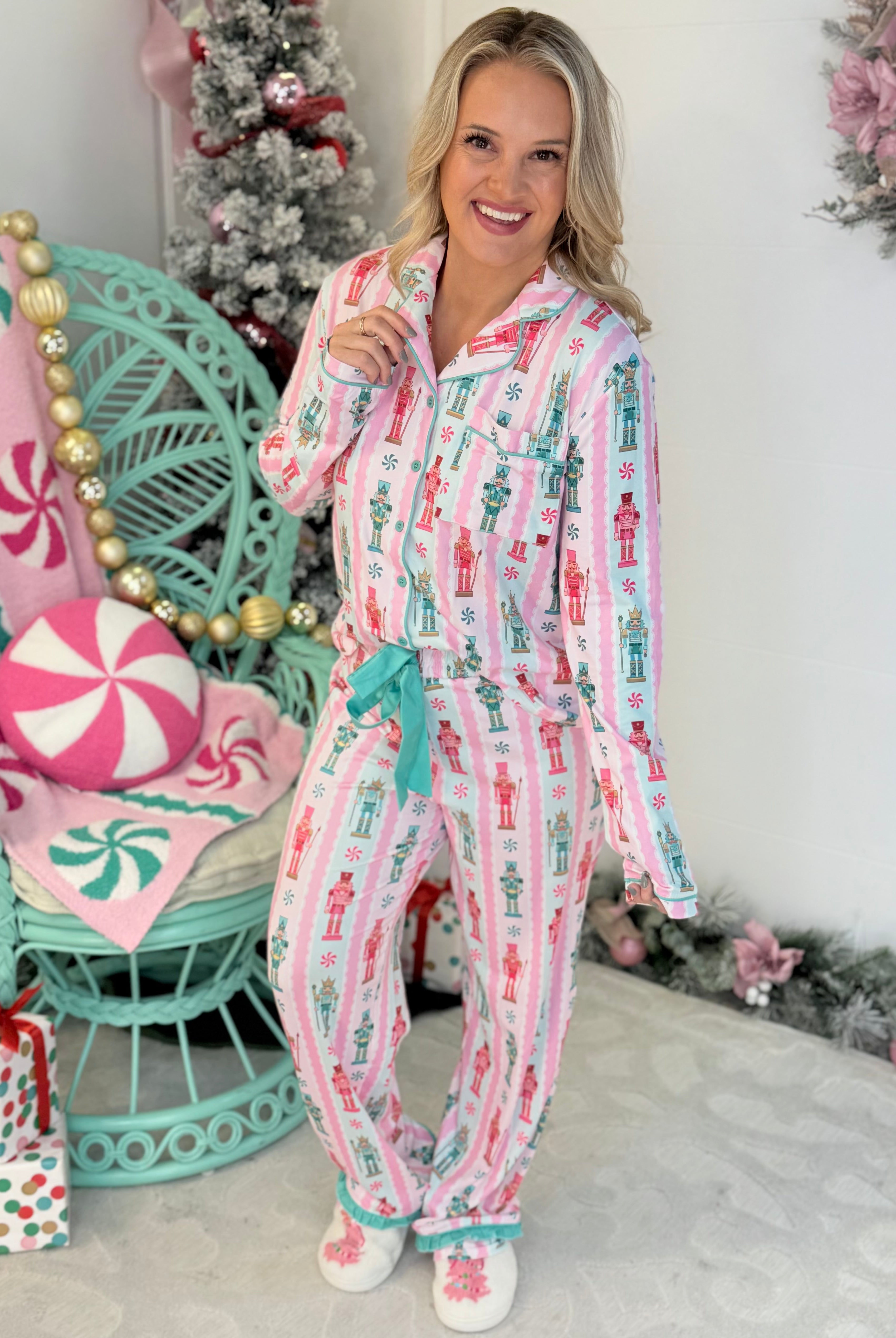 PINK-mas PJ Set - Nutcracker Magic Ruffle-350 Holiday-Jess Lea-The Lovely Closet, Women's Fashion Boutique in Alexandria, KY