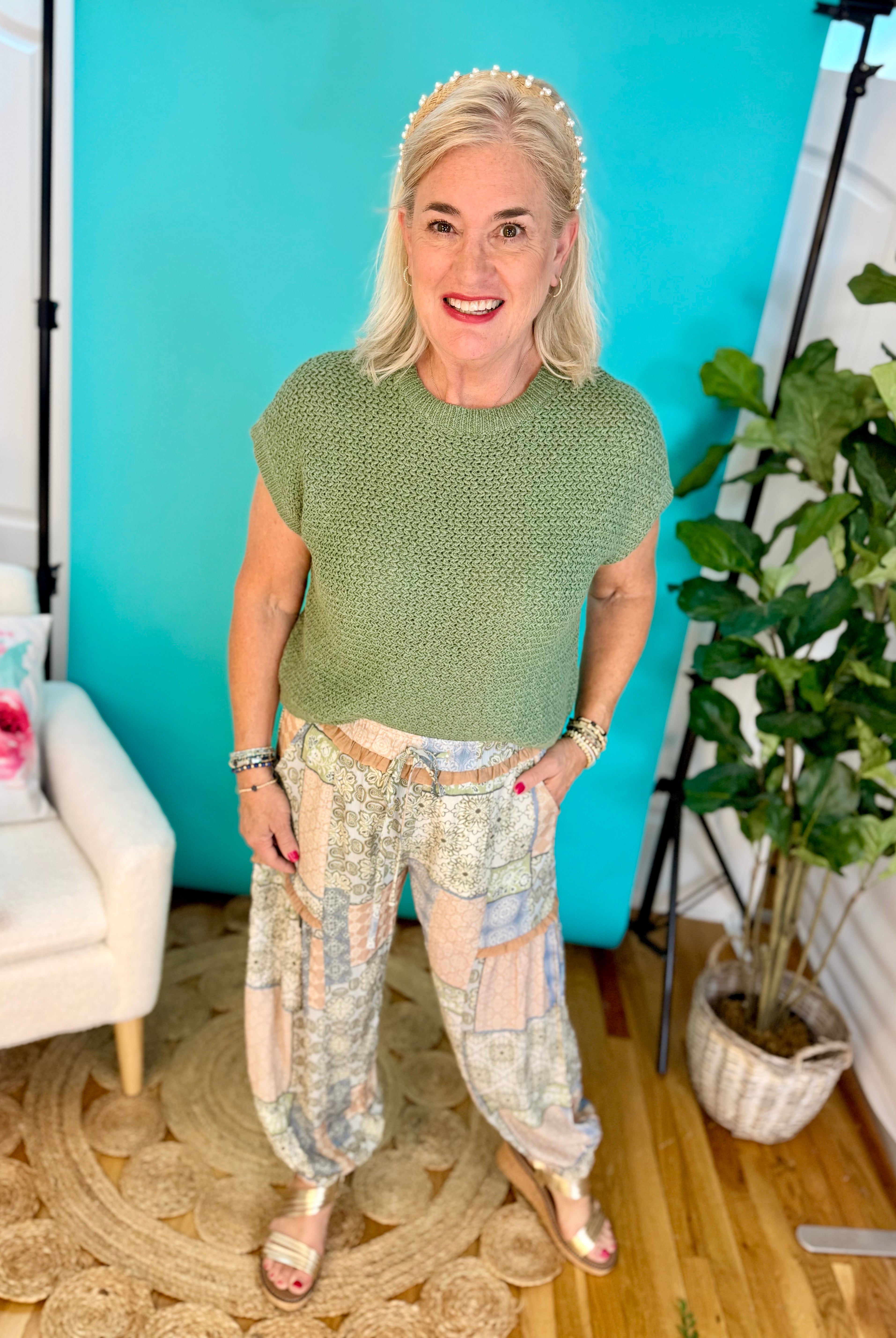 Patchwork Printed Joggers-240 Pants-eesome-The Lovely Closet, Women's Fashion Boutique in Alexandria, KY
