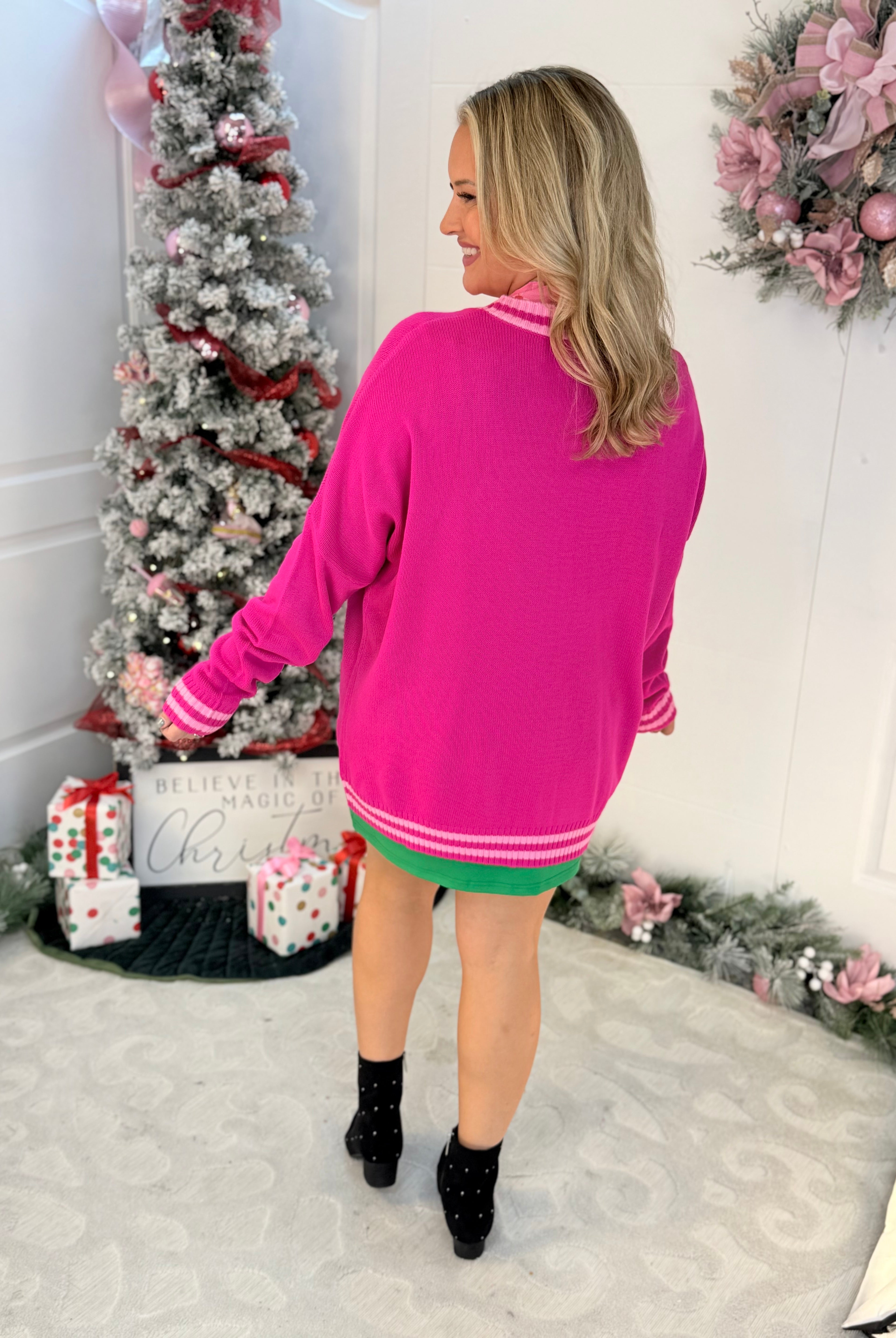 Jess Lea - Tinsel Trees Relaxed Cardigan-160 Cardigan/Kimonos-Jess Lea-The Lovely Closet, Women's Fashion Boutique in Alexandria, KY