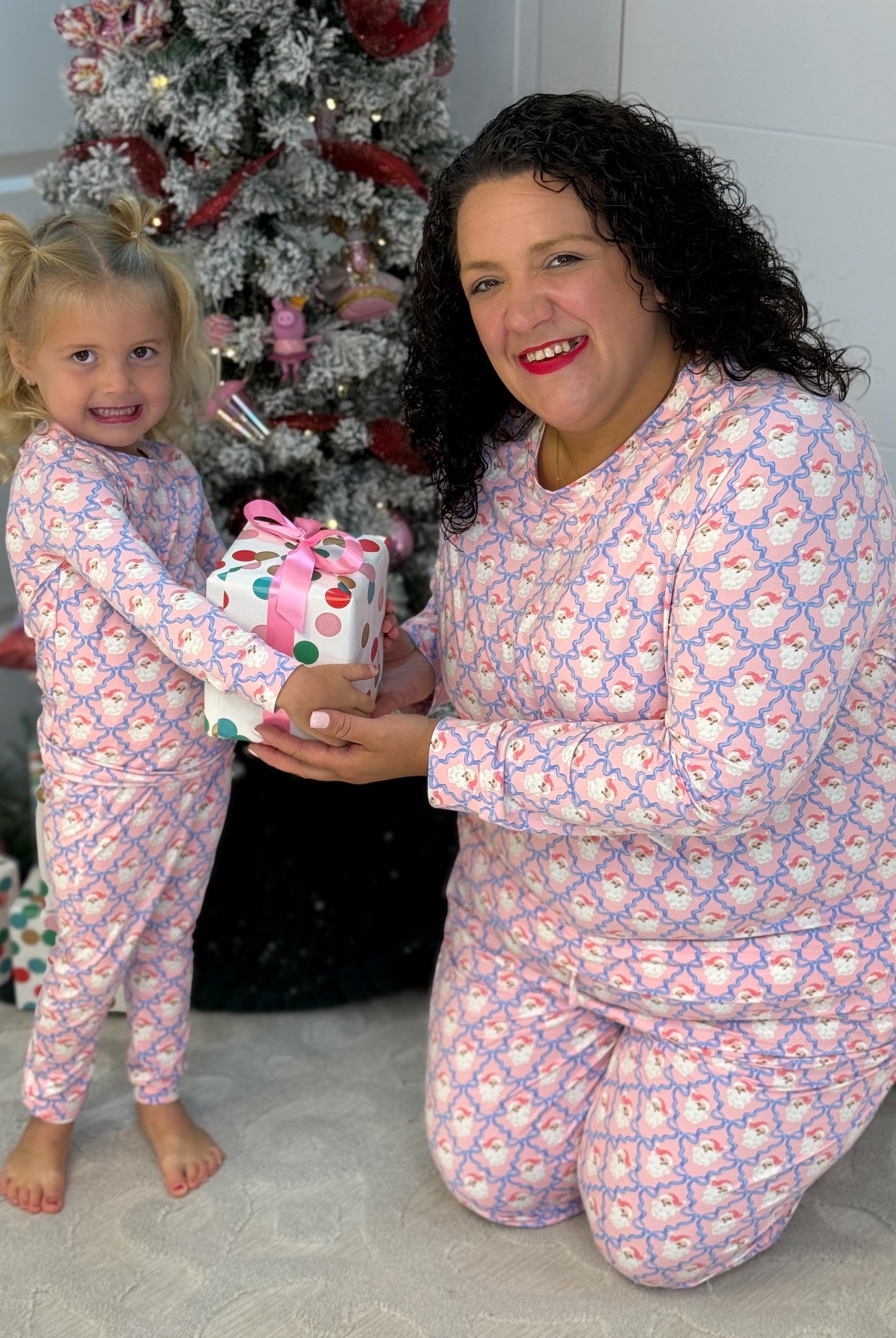 Mary Square Santa Baby Bows Mommy & Me Pajamas - Womens Size-350 Holiday-Mary Square-The Lovely Closet, Women's Fashion Boutique in Alexandria, KY