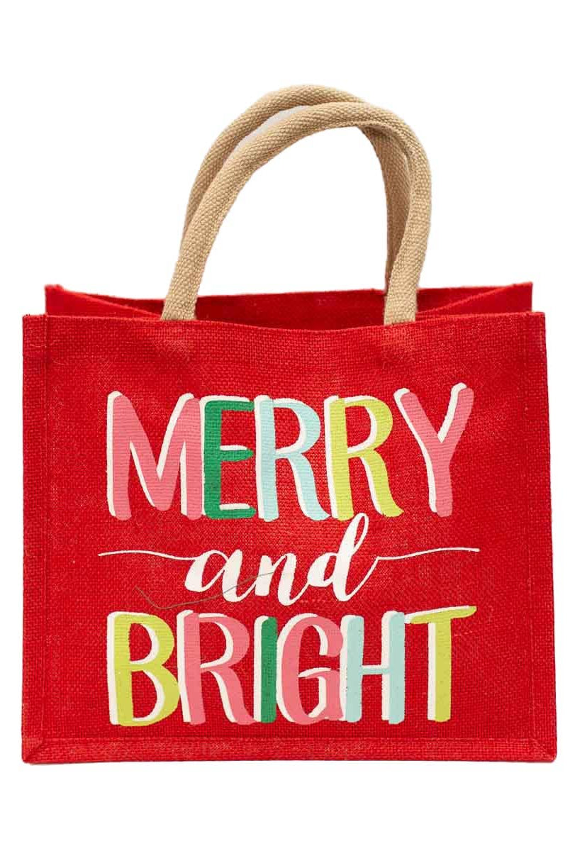 Merry & Bright Gift Tote - Red/Multi-310 Gift-The Royal Standard-The Lovely Closet, Women's Fashion Boutique in Alexandria, KY