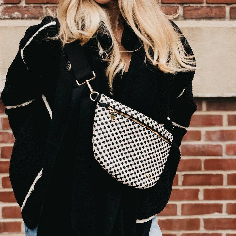 Westlyn Woven Bum Bag - Checkered Black-290 Bag/Handbags-Pretty Simple-The Lovely Closet, Women's Fashion Boutique in Alexandria, KY