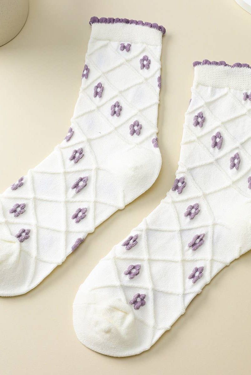 Pretty Petals Socks-280 Accessories-JOSSLYN by wall to wall-The Lovely Closet, Women's Fashion Boutique in Alexandria, KY