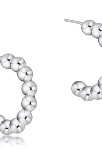 Beaded Classic 1" Hoop Sterling 4mm-260 eNewton-eNewton-The Lovely Closet, Women's Fashion Boutique in Alexandria, KY