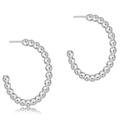 Beaded Classic 1.5" Hoop Sterling 4mm-260 eNewton-eNewton-The Lovely Closet, Women's Fashion Boutique in Alexandria, KY