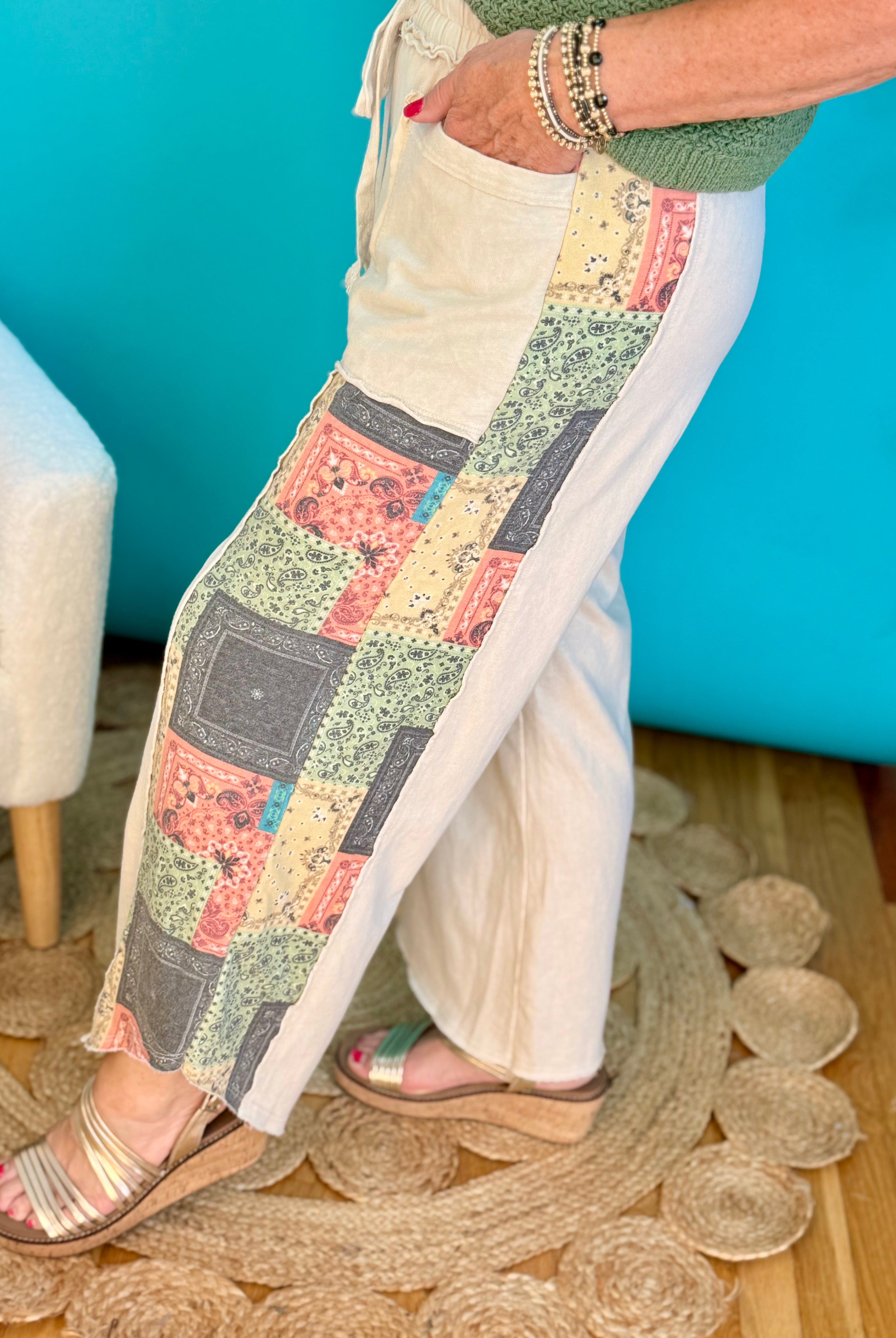 Paisley Cropped Pants-240 Pants-J.Her-The Lovely Closet, Women's Fashion Boutique in Alexandria, KY