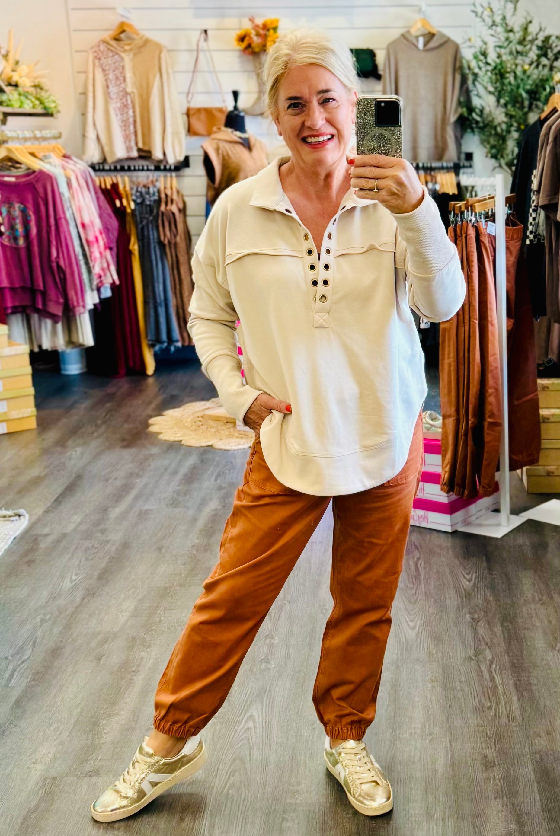 Mica Jogger Pants - Pumpkin Spice-210 Jeans-Mica Denim-The Lovely Closet, Women's Fashion Boutique in Alexandria, KY