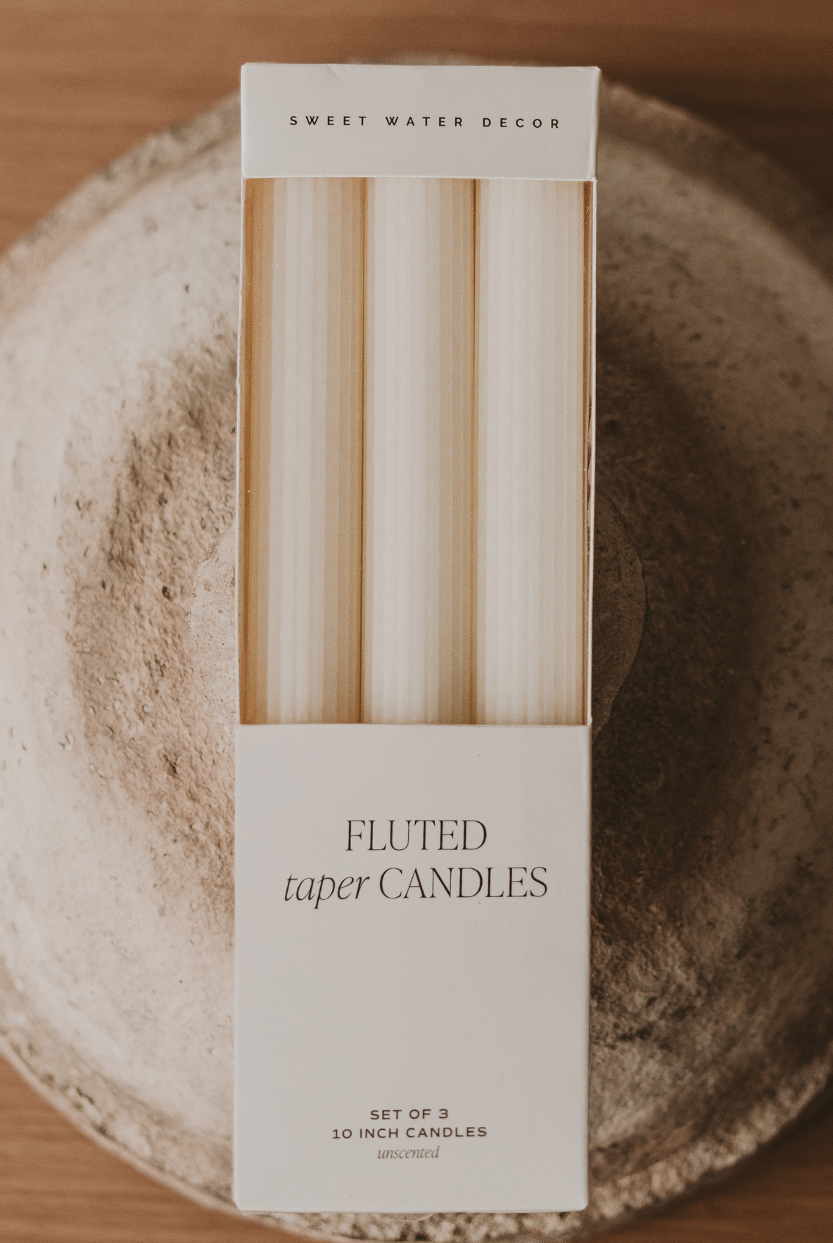 Fluted Taper Candles, Set of 3-320 Home-Sweet Water Decor-The Lovely Closet, Women's Fashion Boutique in Alexandria, KY