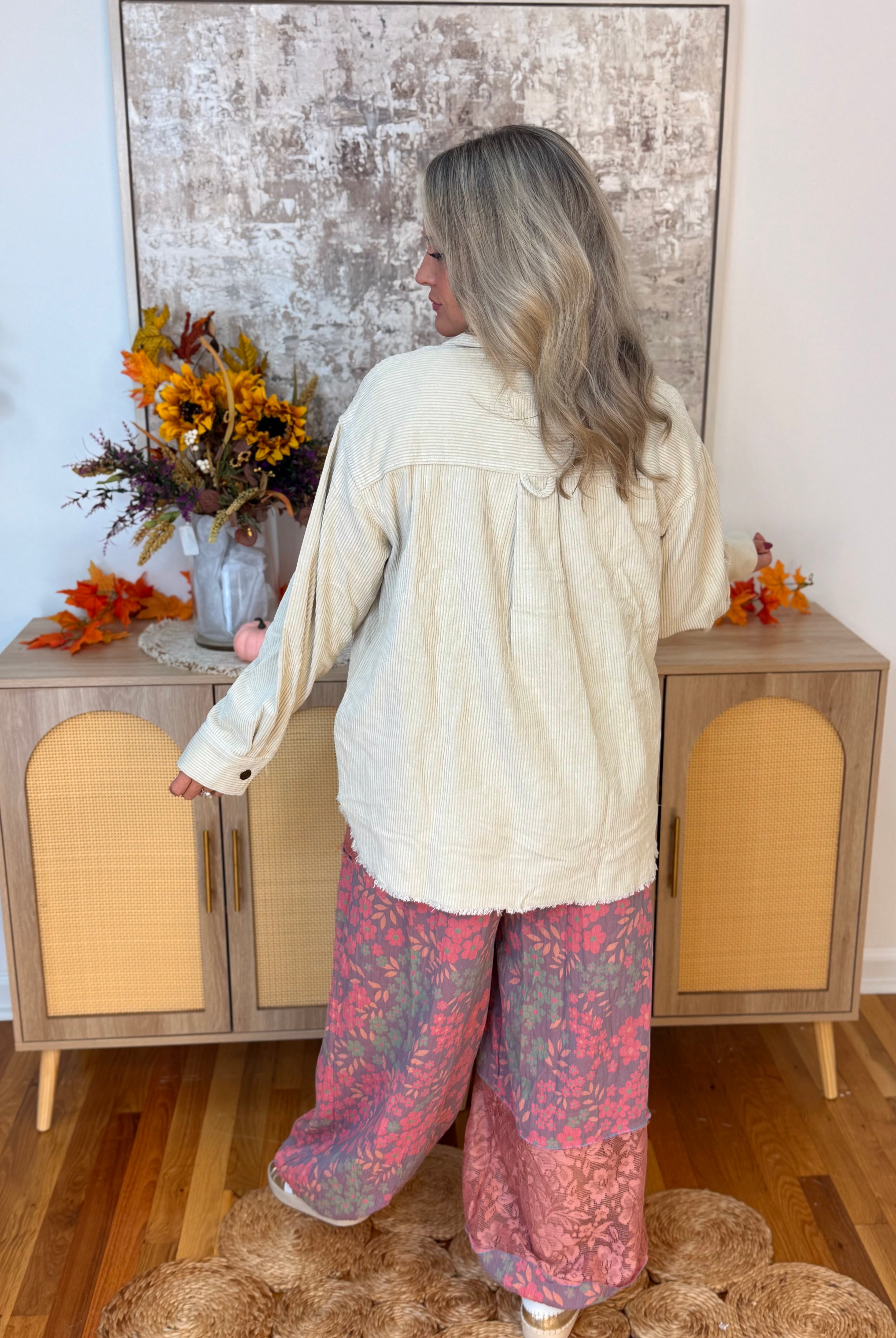 Urban Edge Oversized Shacked - Cream-170 Jackets/Outerwear-La Miel-The Lovely Closet, Women's Fashion Boutique in Alexandria, KY