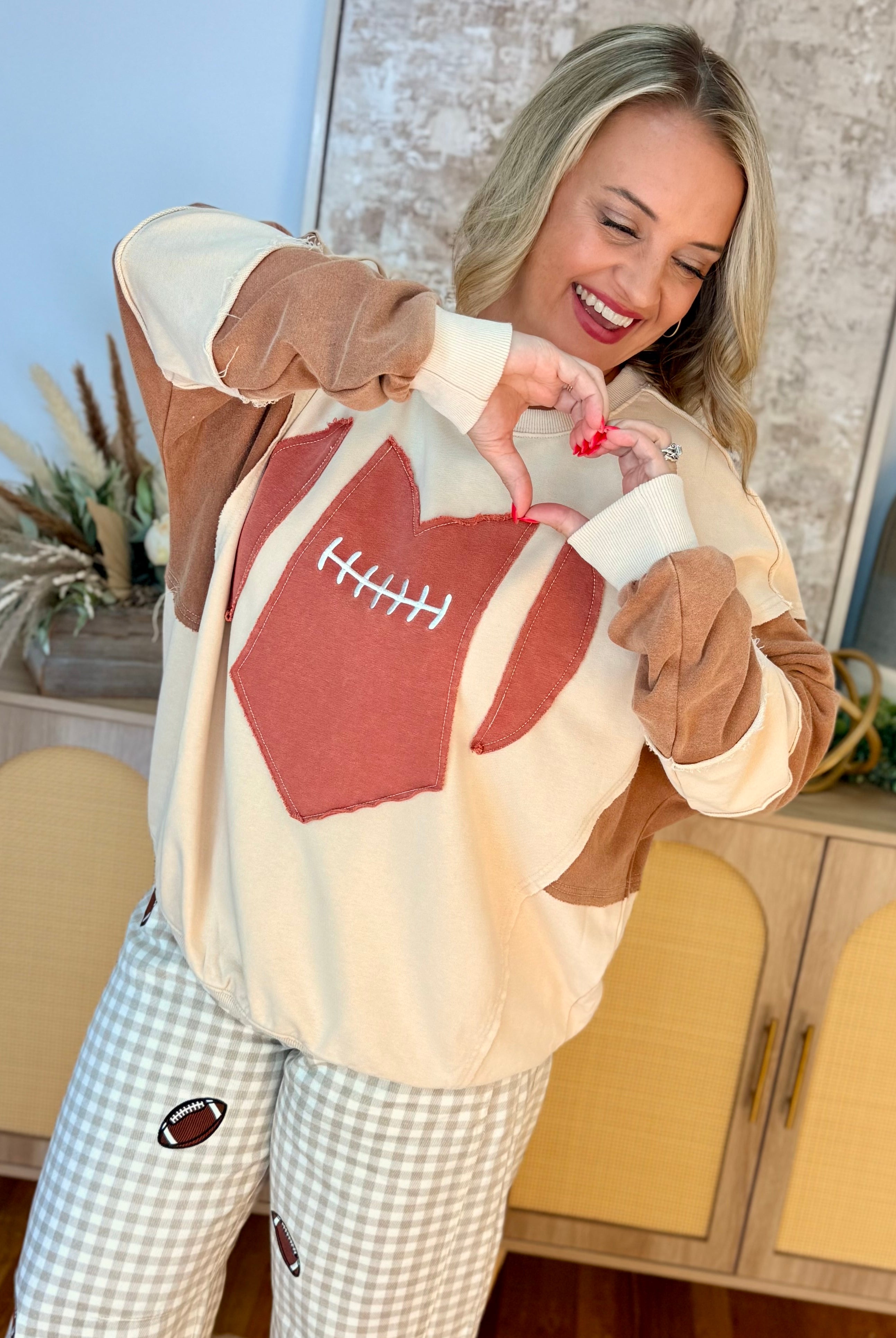 Sideline Sweetheart Pullover-110 Long Sleeve Top-easel-The Lovely Closet, Women's Fashion Boutique in Alexandria, KY