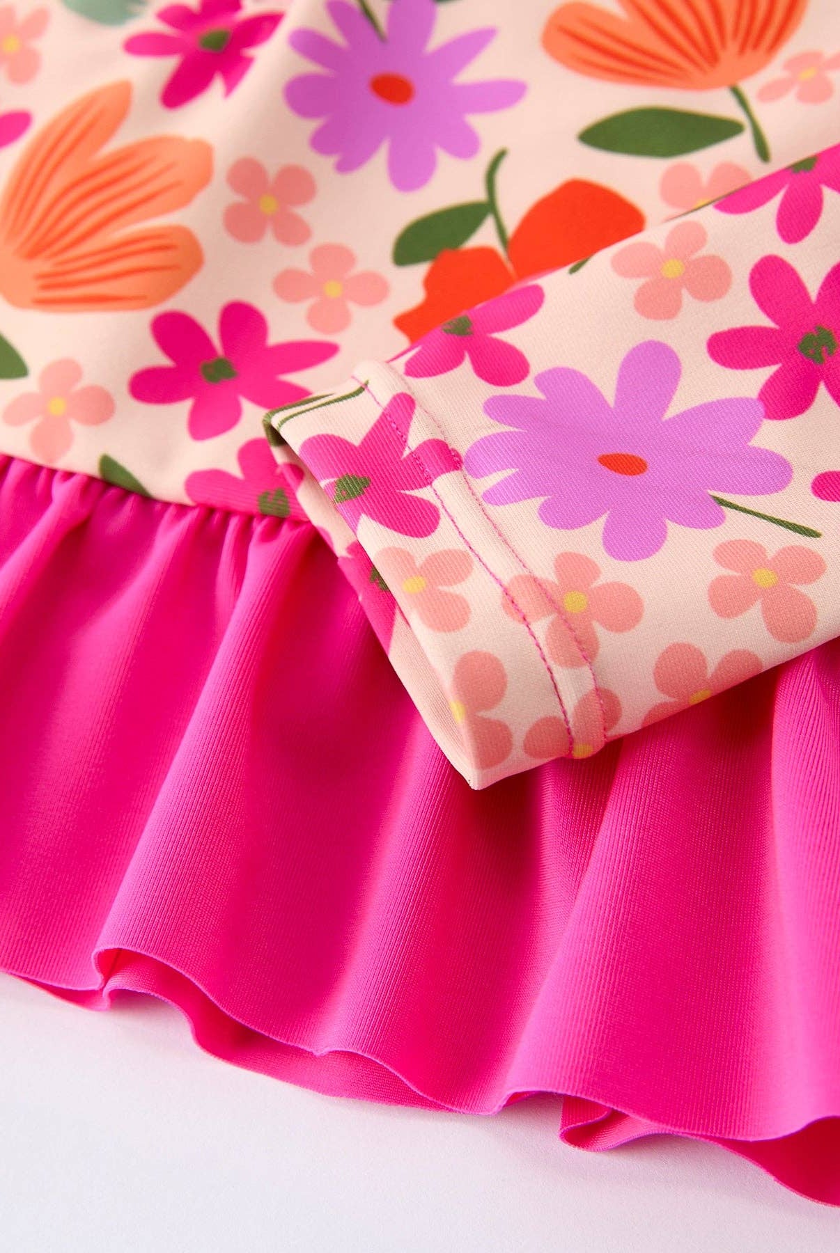 Summer Floral Ruffle Long Sleeve Girl Swimwear Set: 2-360 Carolines Closet-Rylee Faith Designs-The Lovely Closet, Women's Fashion Boutique in Alexandria, KY