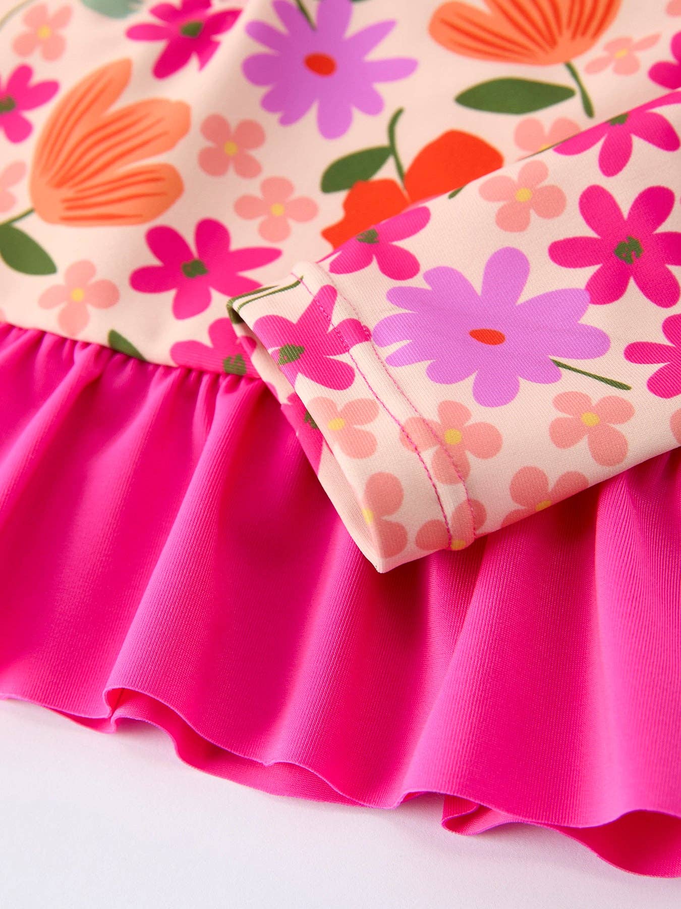 Summer Floral Ruffle Long Sleeve Girl Swimwear Set: 2-360 Carolines Closet-Rylee Faith Designs-The Lovely Closet, Women's Fashion Boutique in Alexandria, KY