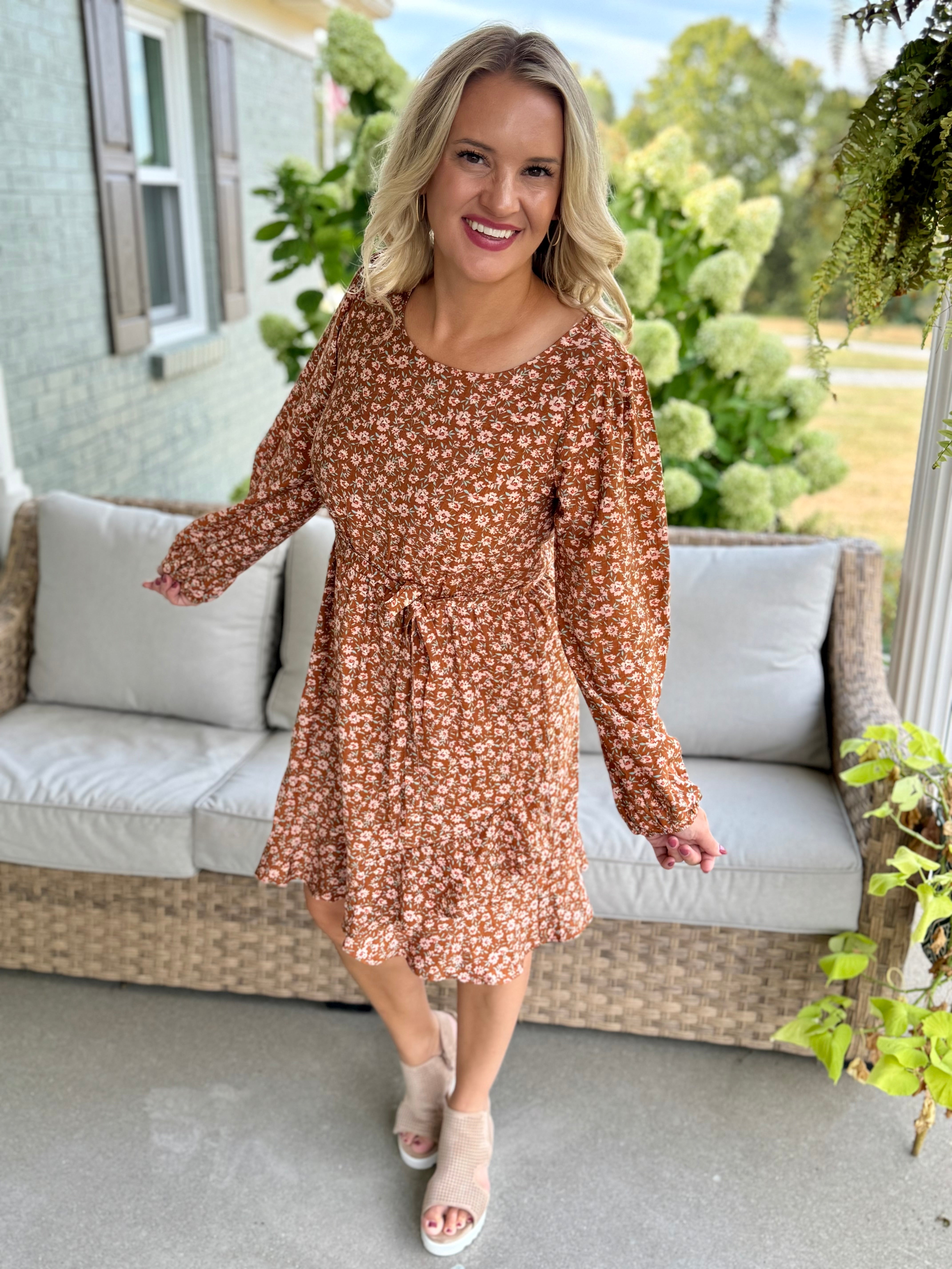 Willow Bloom Ditzy Floral Dress-180 Dresses-GILLI-The Lovely Closet, Women's Fashion Boutique in Alexandria, KY