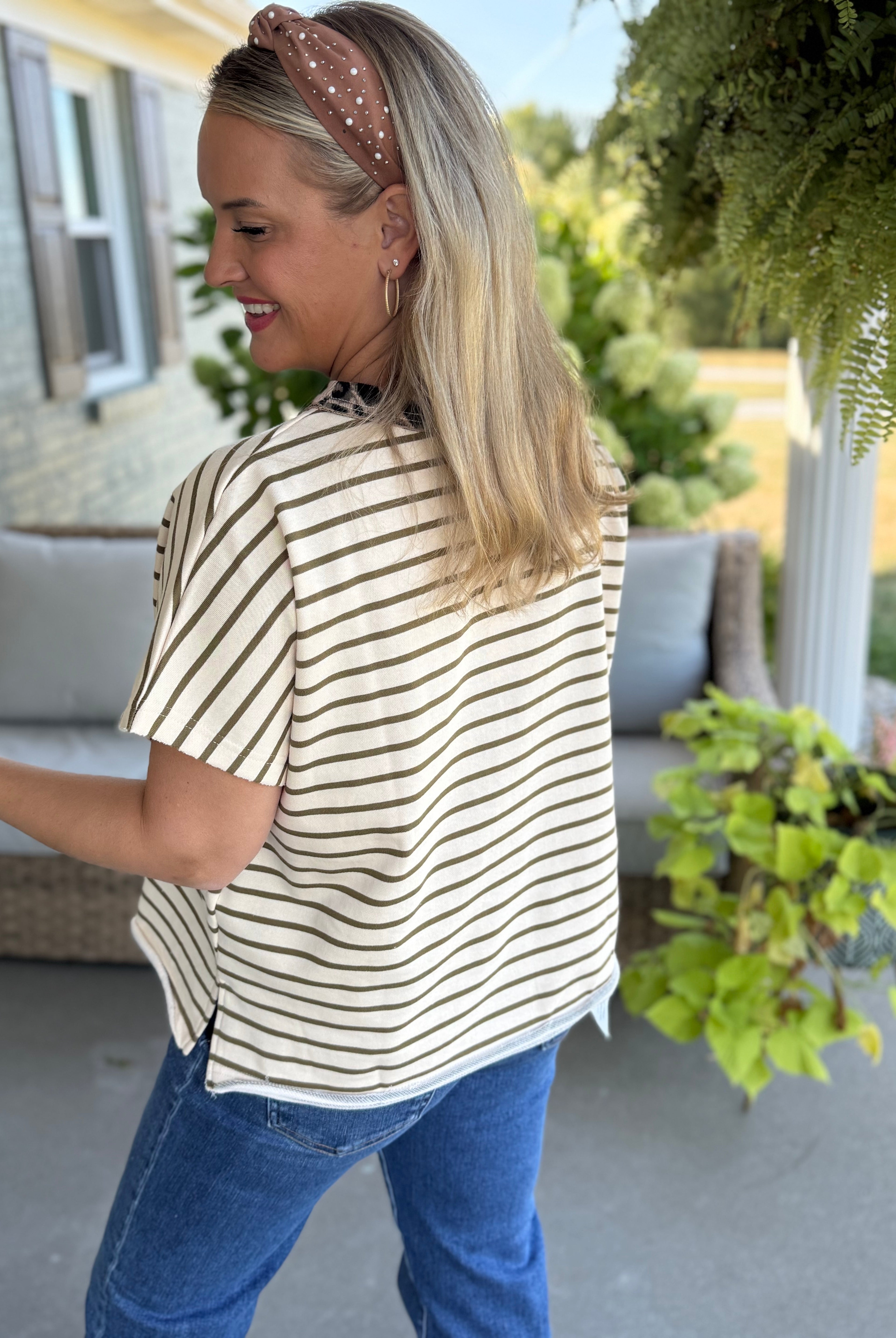 Falling for Leopard Elevated Short Sleeve Top-100 Short Sleeve Tops-Anniewear-The Lovely Closet, Women's Fashion Boutique in Alexandria, KY