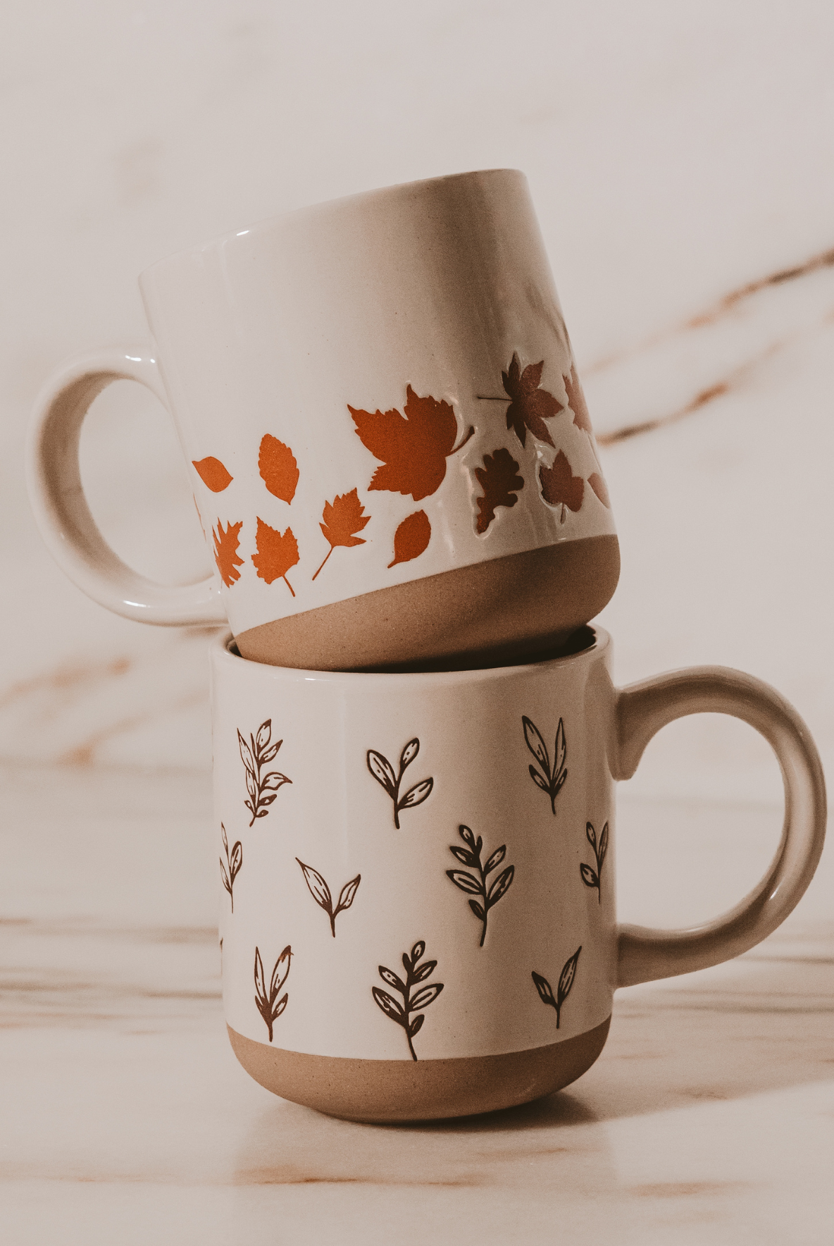 Brown Leaves Stoneware Coffee Mug-310 Gift-Sweet Water Decor-The Lovely Closet, Women's Fashion Boutique in Alexandria, KY