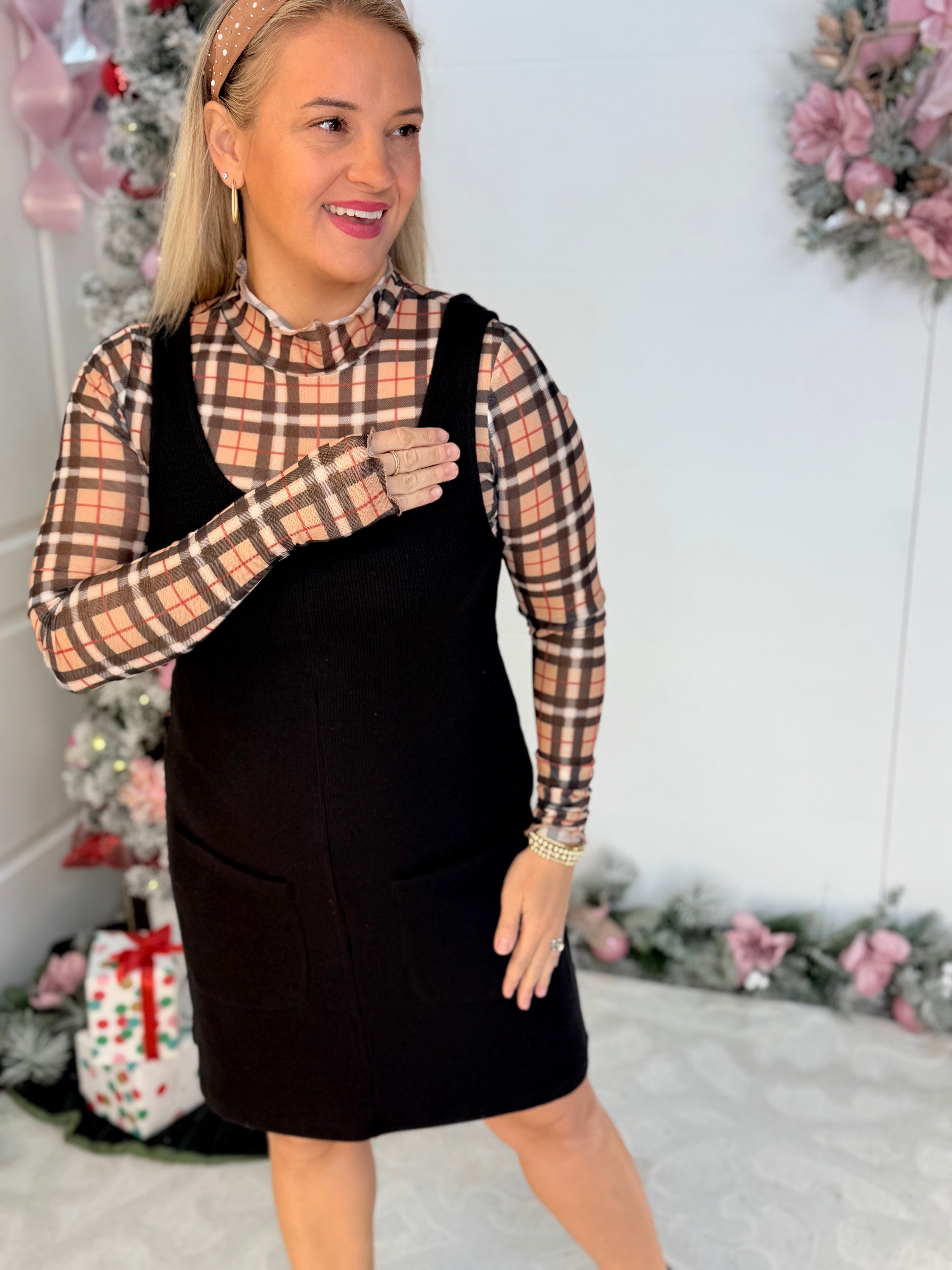 Jess Lea - Keigan Mesh Top - Nora Plaid-110 Long Sleeve Top-Jess Lea-The Lovely Closet, Women's Fashion Boutique in Alexandria, KY