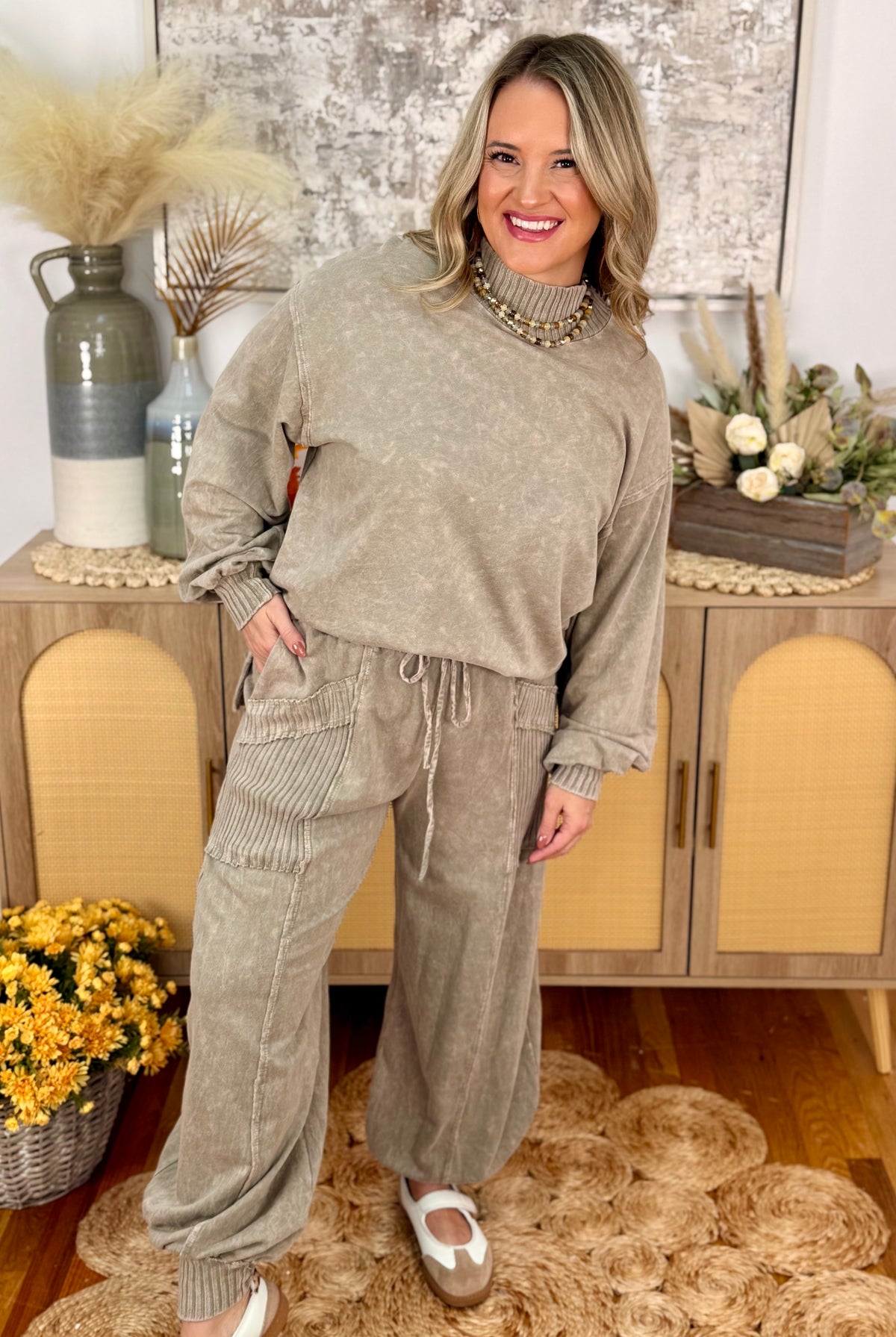 Cool Intentions Pullover - Vintage Olive-110 Long Sleeve Top-jHer-The Lovely Closet, Women's Fashion Boutique in Alexandria, KY