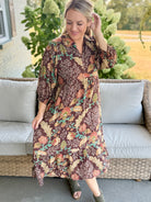 Harvest Bouquet Midi Dress-180 Dresses-Umgee-The Lovely Closet, Women's Fashion Boutique in Alexandria, KY