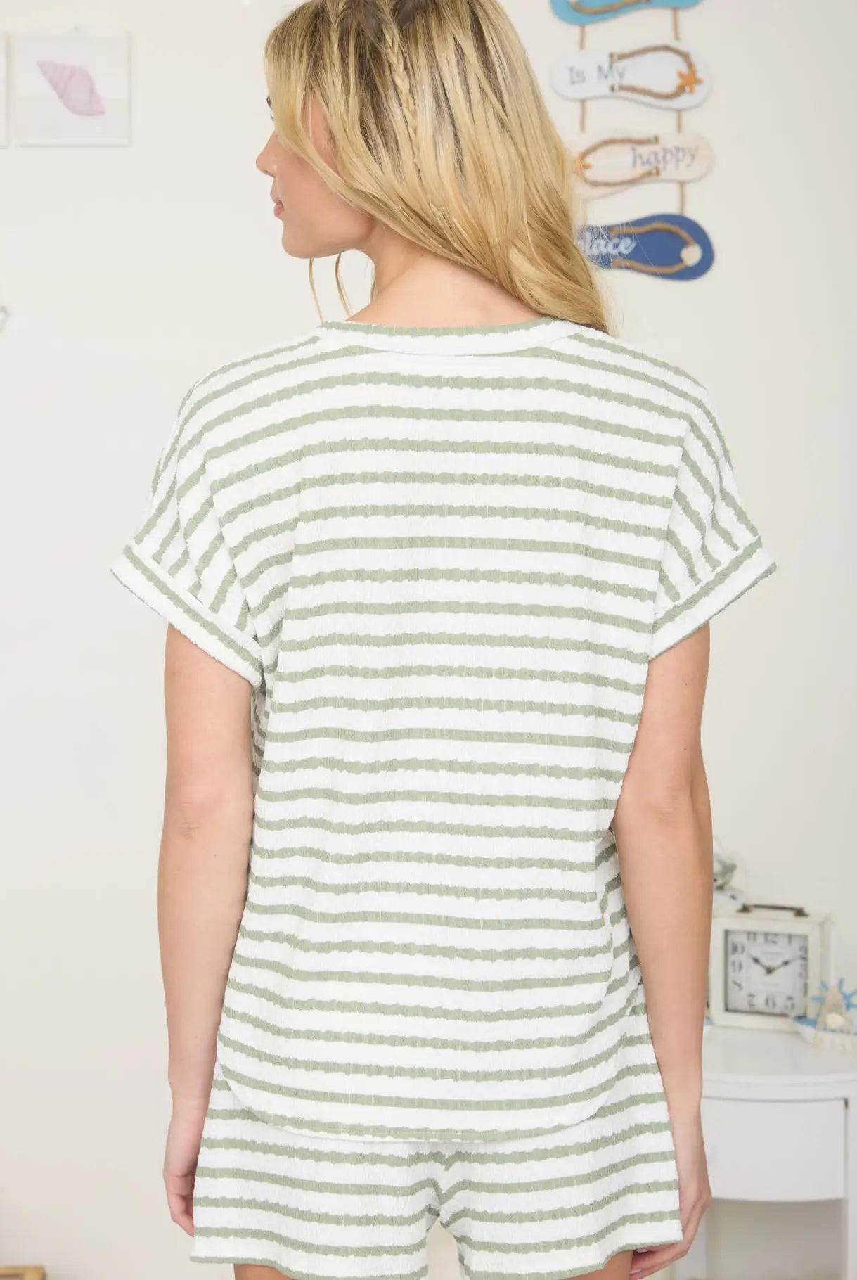 Relax and Repeat Short Sleeve Knit Top -Olive-100 Short Sleeve Tops-Blu Pepper-The Lovely Closet, Women's Fashion Boutique in Alexandria, KY