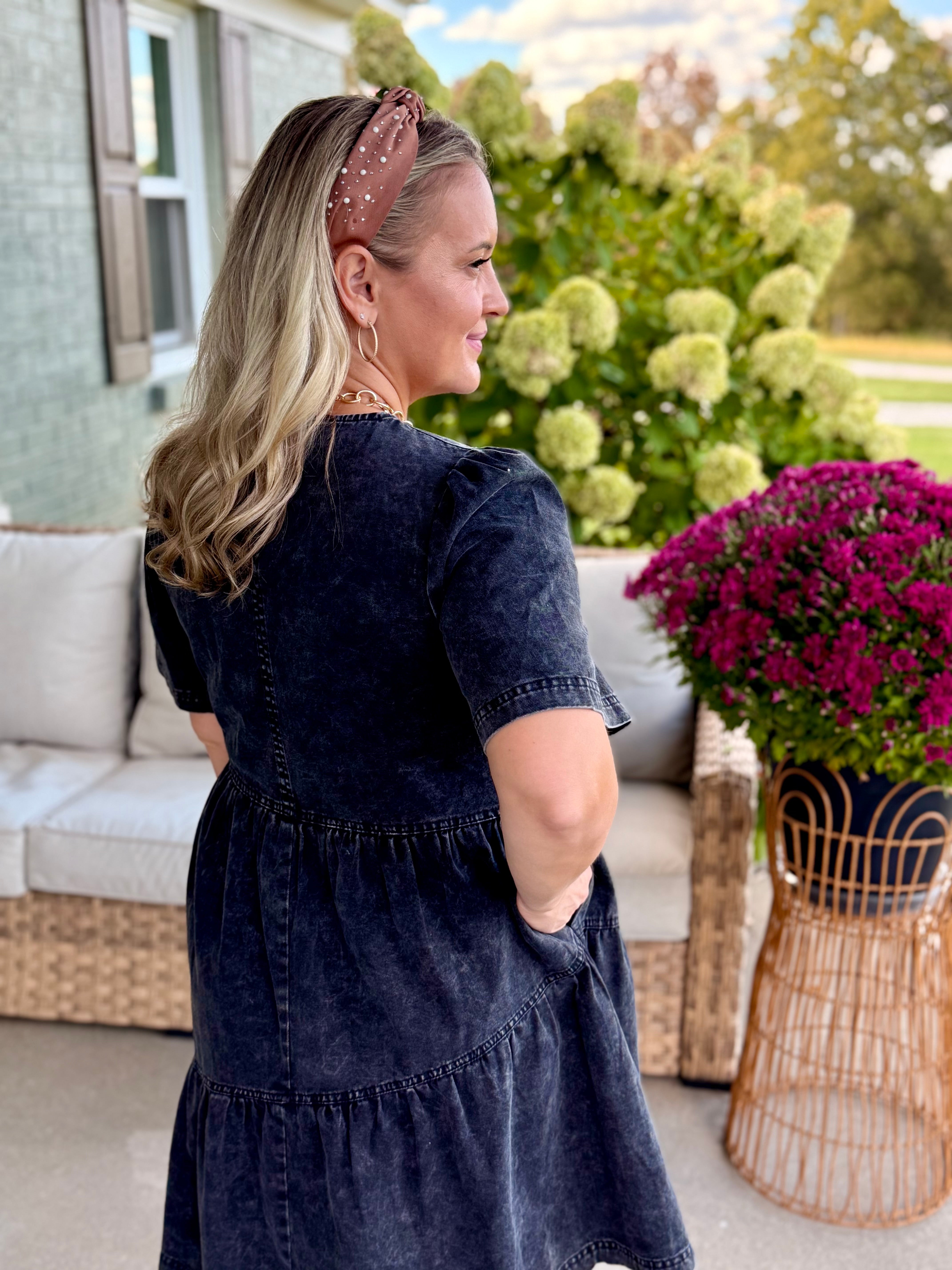 Mineral Washed Dress-180 Dresses-Anniewear-The Lovely Closet, Women's Fashion Boutique in Alexandria, KY