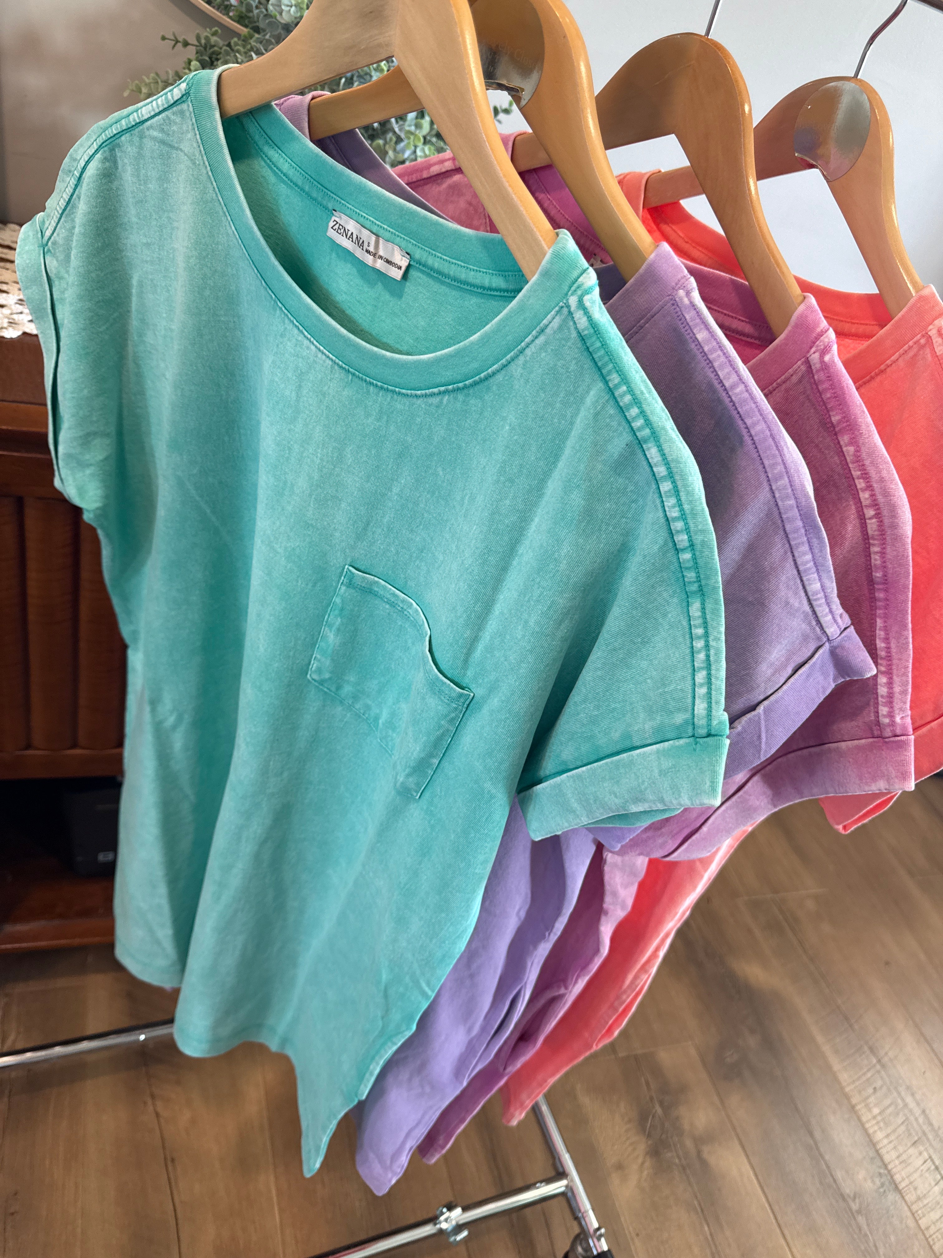Modern Ease Mineral Washed T-Shirt Dress - Mint-180 Dresses-zenana-The Lovely Closet, Women's Fashion Boutique in Alexandria, KY