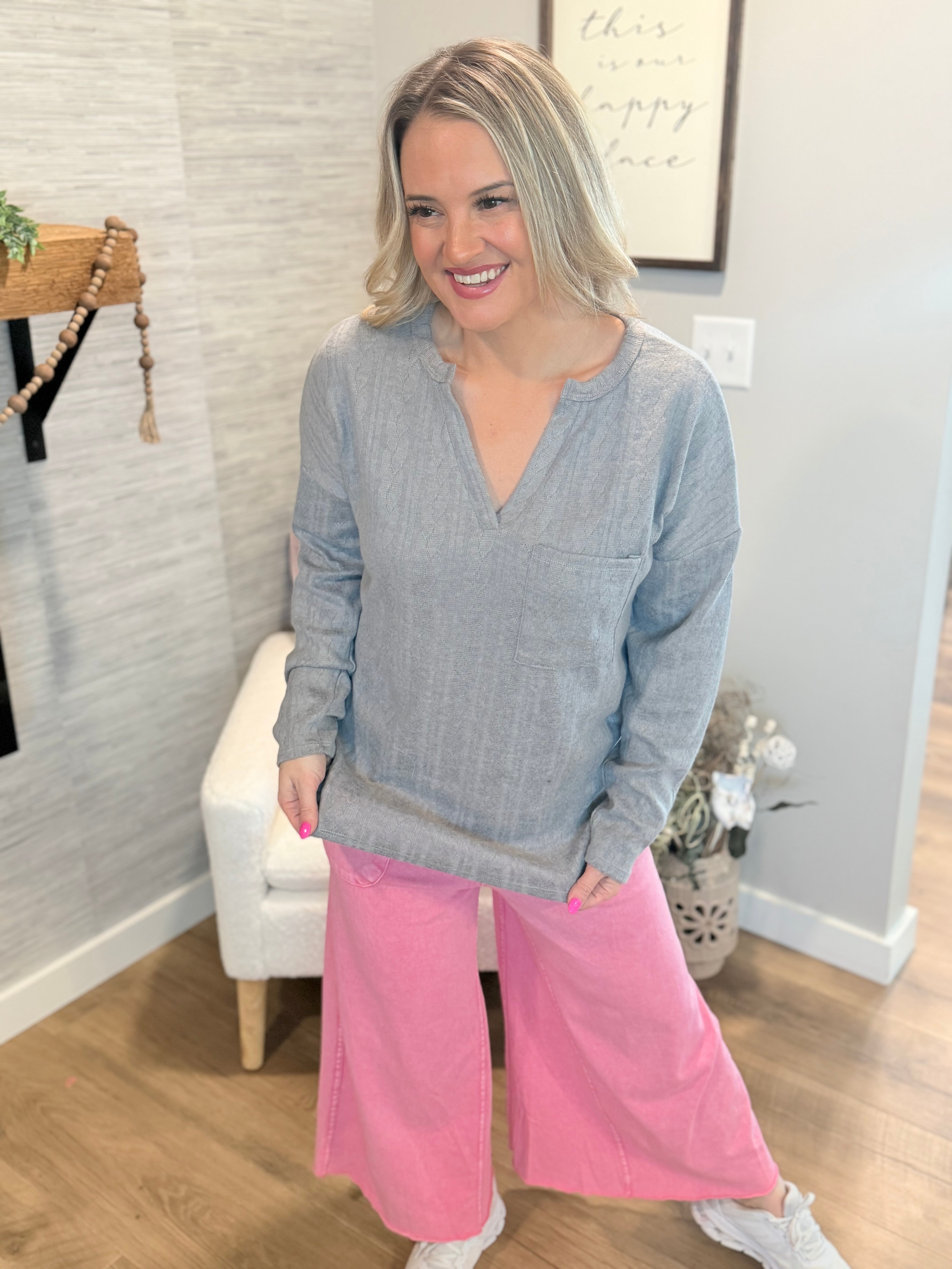 Cozy Day Long Sleeve Top-110 Long Sleeve Top-bibi-The Lovely Closet, Women's Fashion Boutique in Alexandria, KY