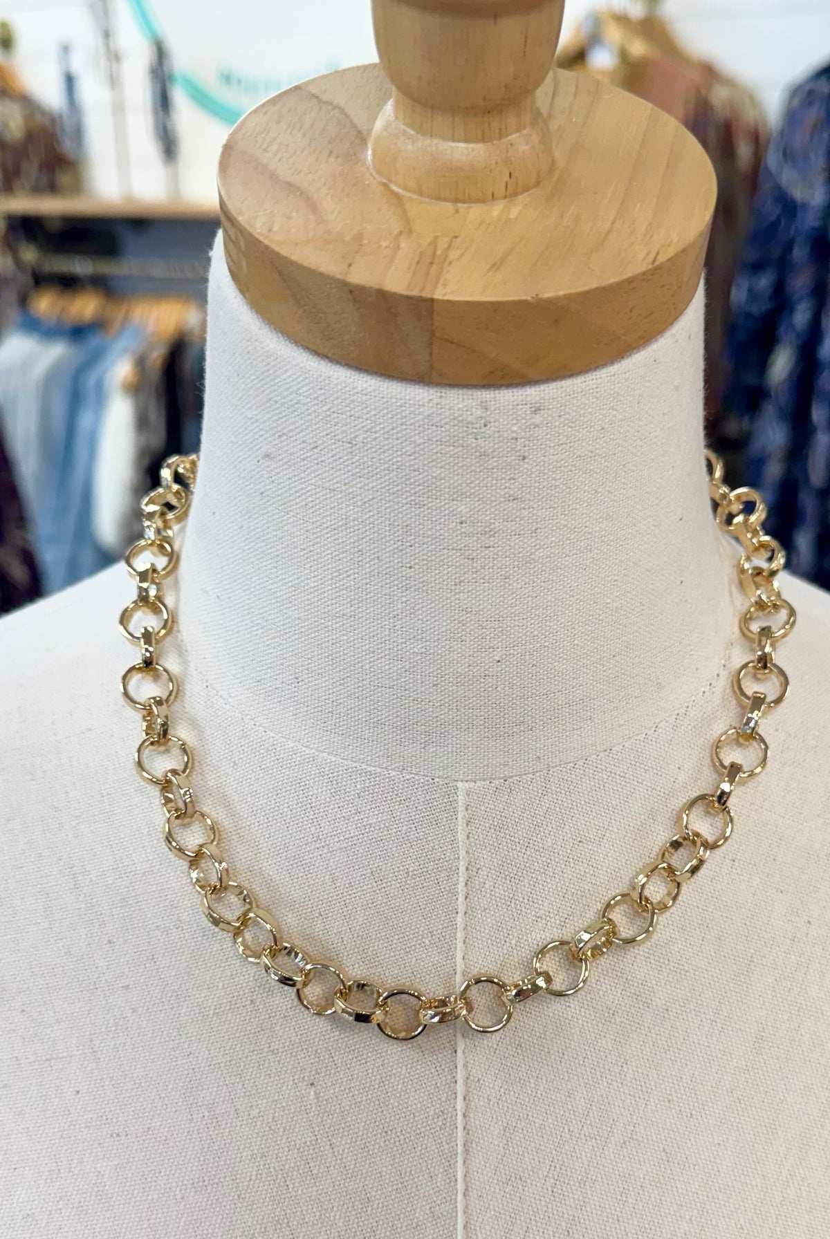 Small Gold Chunky Chain necklace-280 Accessories-Golden Stella-The Lovely Closet, Women's Fashion Boutique in Alexandria, KY