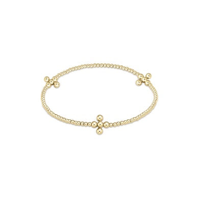 Signature Cross Gold 2mm Beaded 3mm Cross-260 eNewton-eNewton-The Lovely Closet, Women's Fashion Boutique in Alexandria, KY