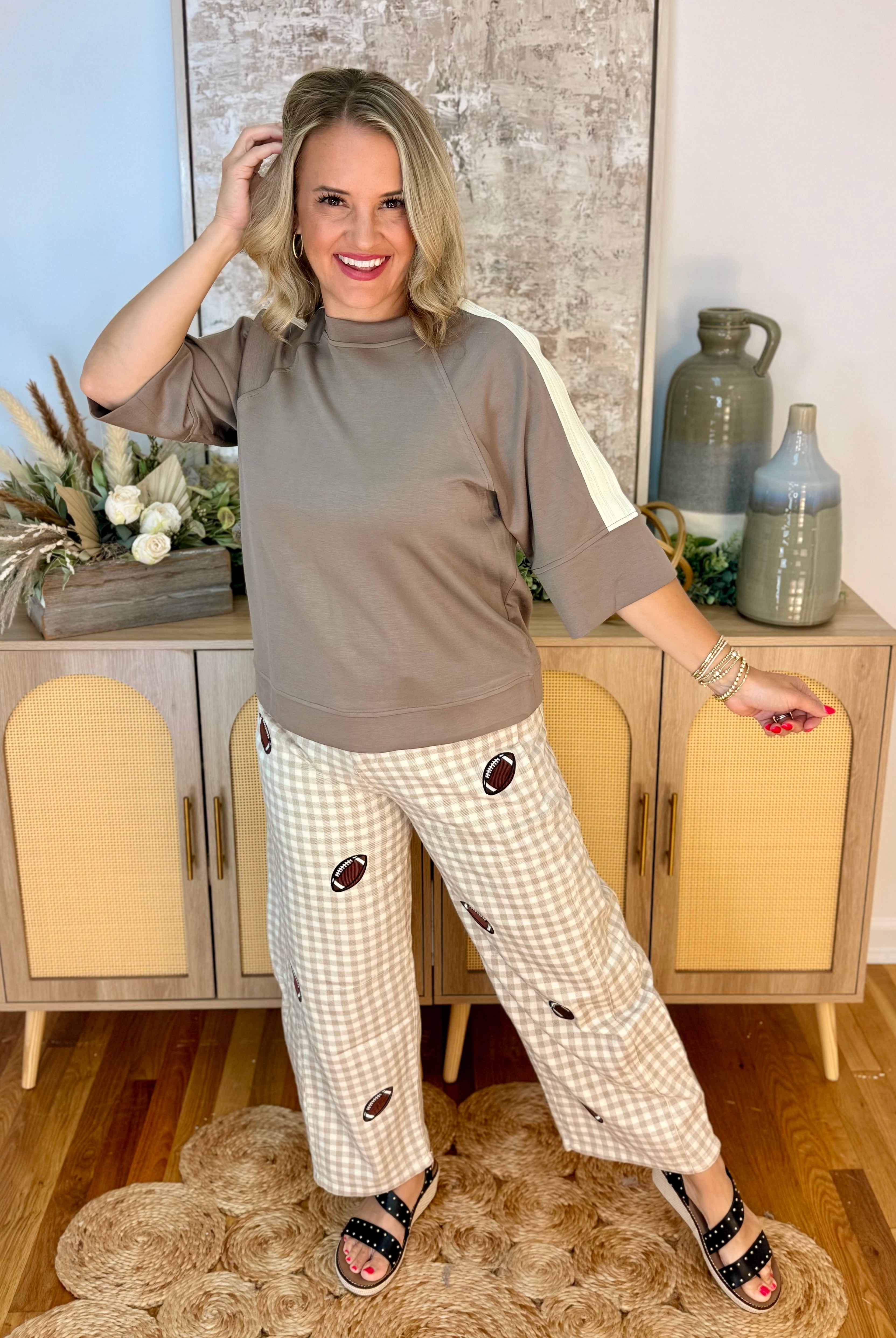 Fourth Quarter Classic Top - Mocha-100 Short Sleeve Tops-She + Sky-The Lovely Closet, Women's Fashion Boutique in Alexandria, KY