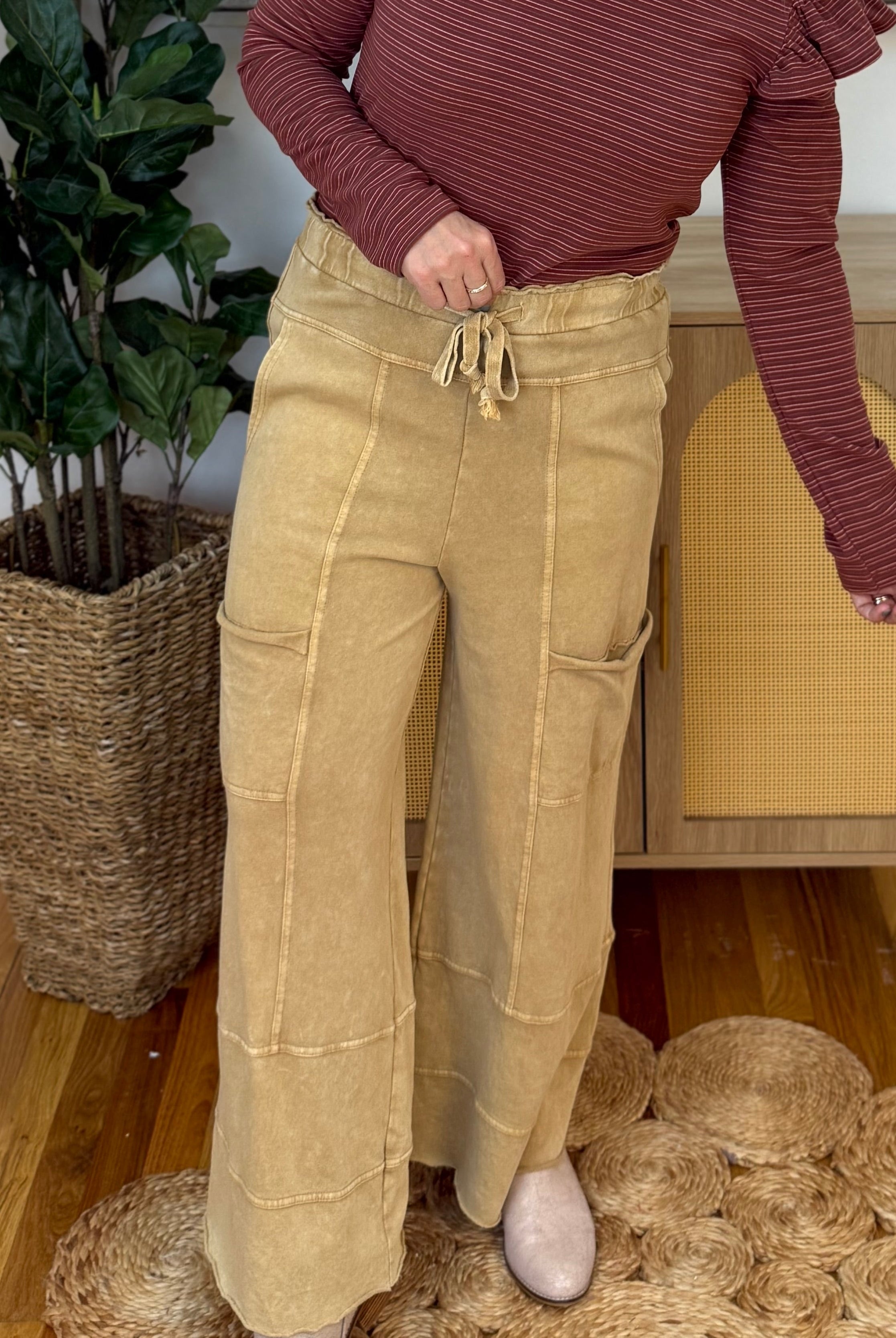 Relaxed Cargo Wide Leg Pants-240 Pants-easel-The Lovely Closet, Women's Fashion Boutique in Alexandria, KY