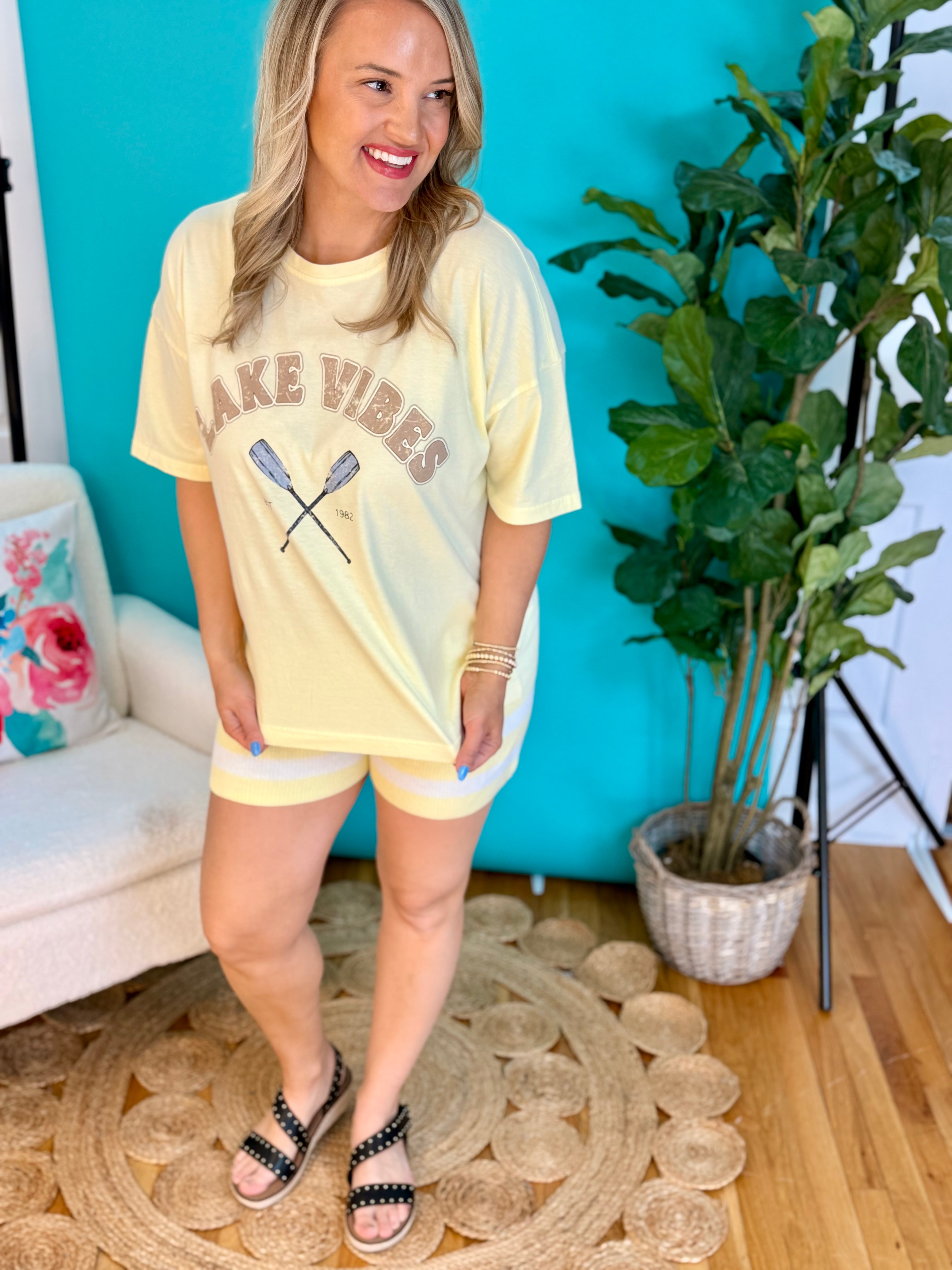 Lake Vibes Graphic T-Shirt-100 Short Sleeve Tops-Blu Pepper-The Lovely Closet, Women's Fashion Boutique in Alexandria, KY