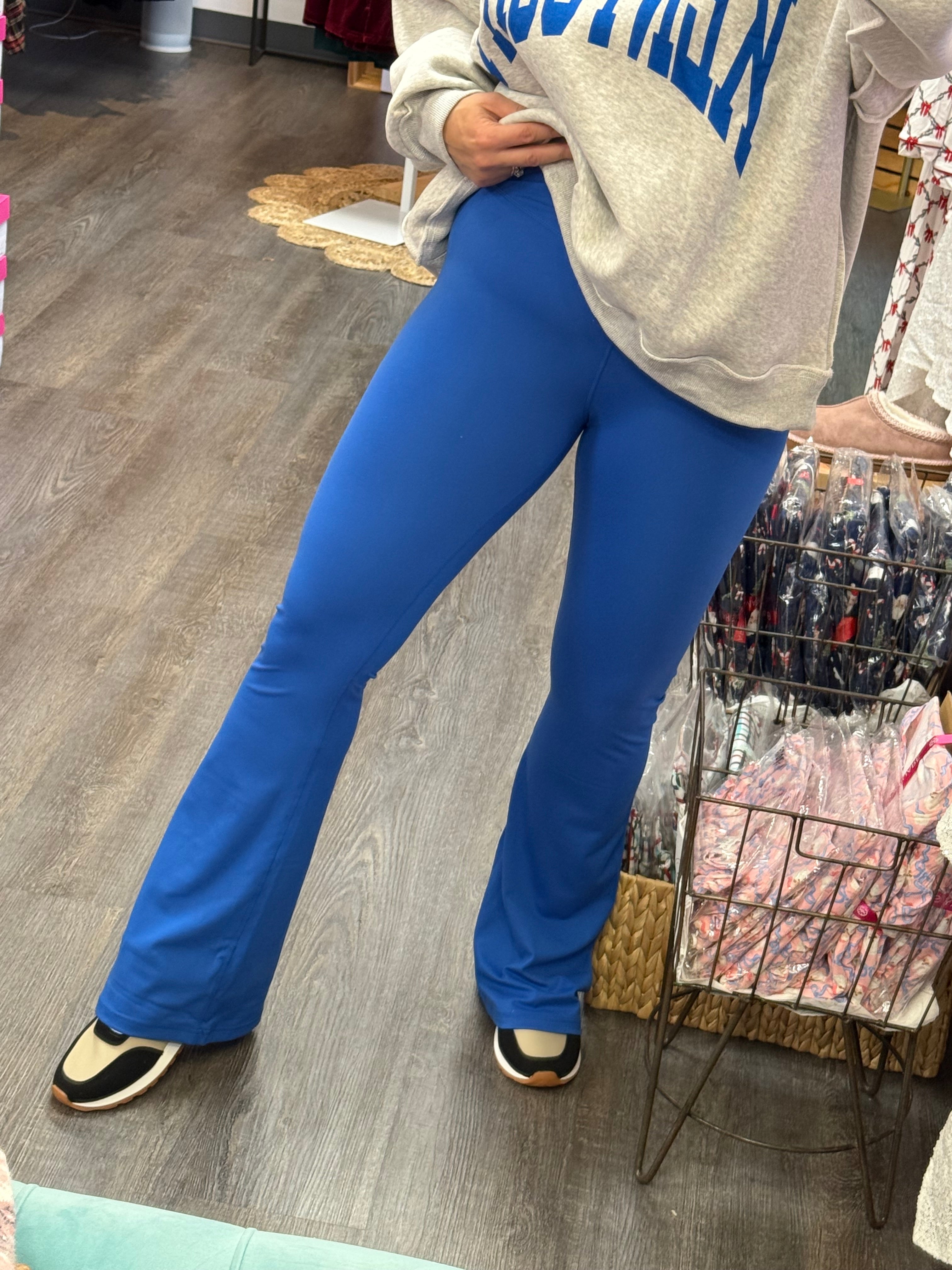 Crossover Waist Flare Yoga Pants-240 Pants-The Lovely Closet-The Lovely Closet, Women's Fashion Boutique in Alexandria, KY