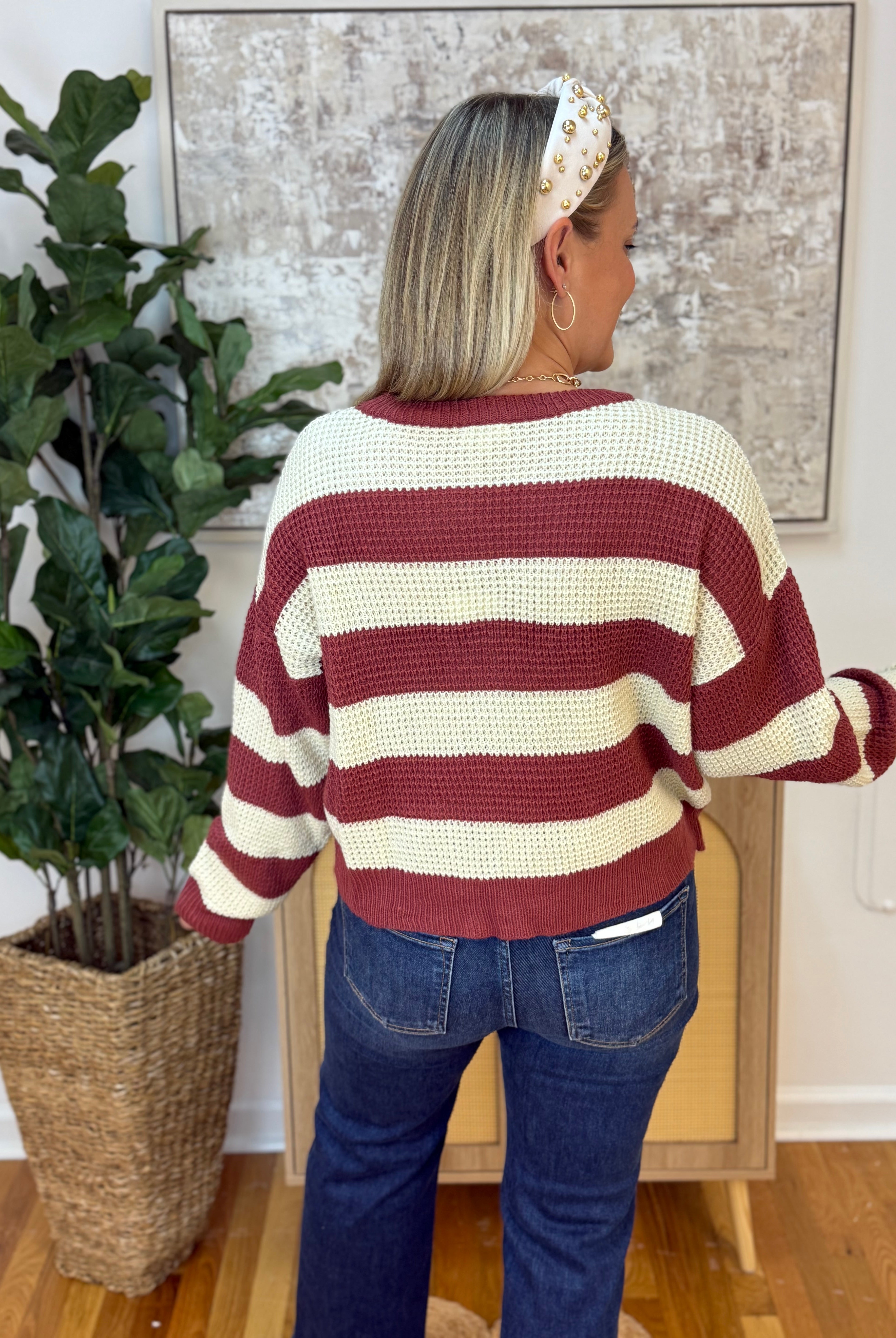 Autumn Breeze Sweater - Cinnamon-140 Sweaters-La Miel-The Lovely Closet, Women's Fashion Boutique in Alexandria, KY