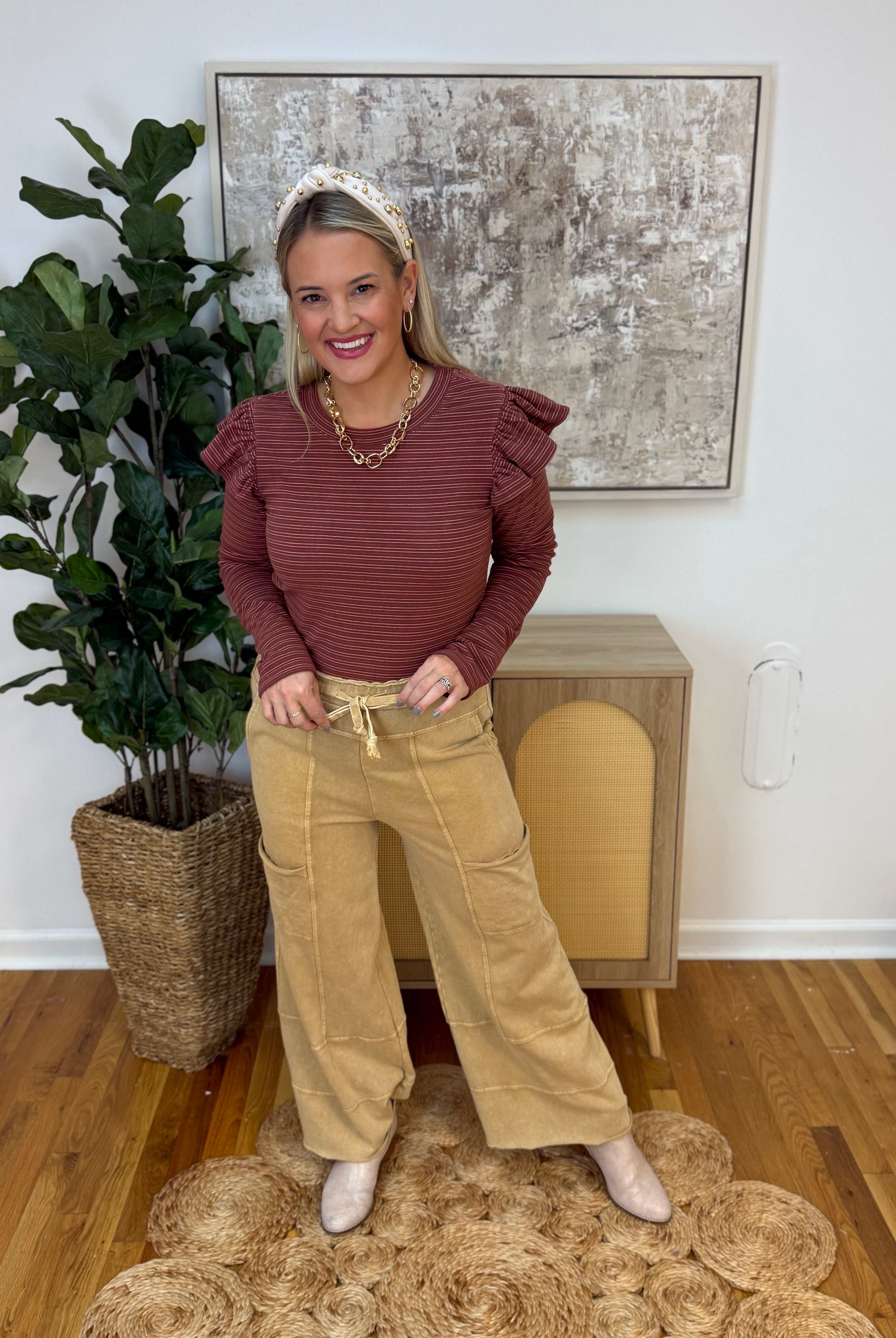 Relaxed Cargo Wide Leg Pants-240 Pants-easel-The Lovely Closet, Women's Fashion Boutique in Alexandria, KY