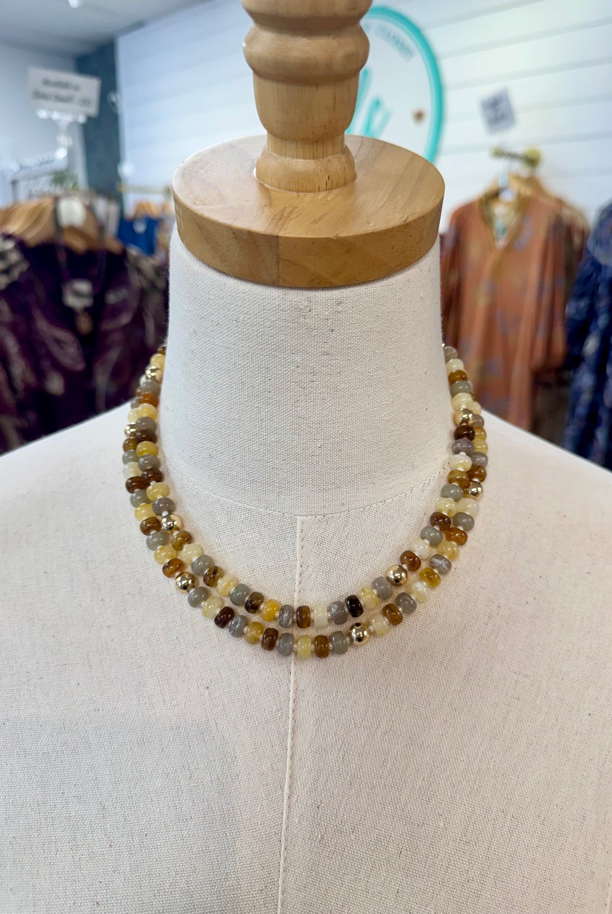 Double Scoop Candy Bead Necklace-280 Accessories-Golden Stella-The Lovely Closet, Women's Fashion Boutique in Alexandria, KY
