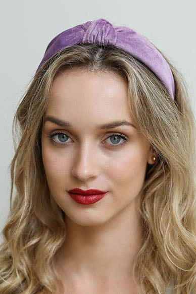 Velvet Twist Knot Headband - Lilac-Headbands-Leto Accessories-The Lovely Closet, Women's Fashion Boutique in Alexandria, KY
