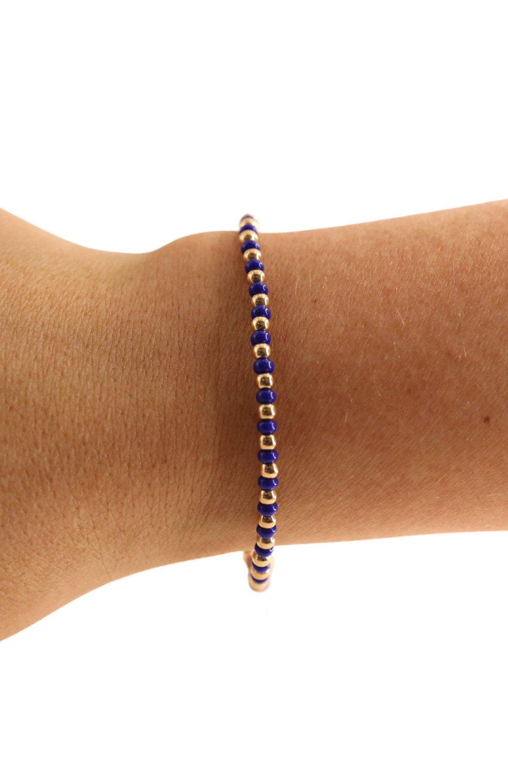 Cobalt Blue Demi Bracelet: Gold / Standard 6.75 inch-bracelet-Beaded Blondes-The Lovely Closet, Women's Fashion Boutique in Alexandria, KY