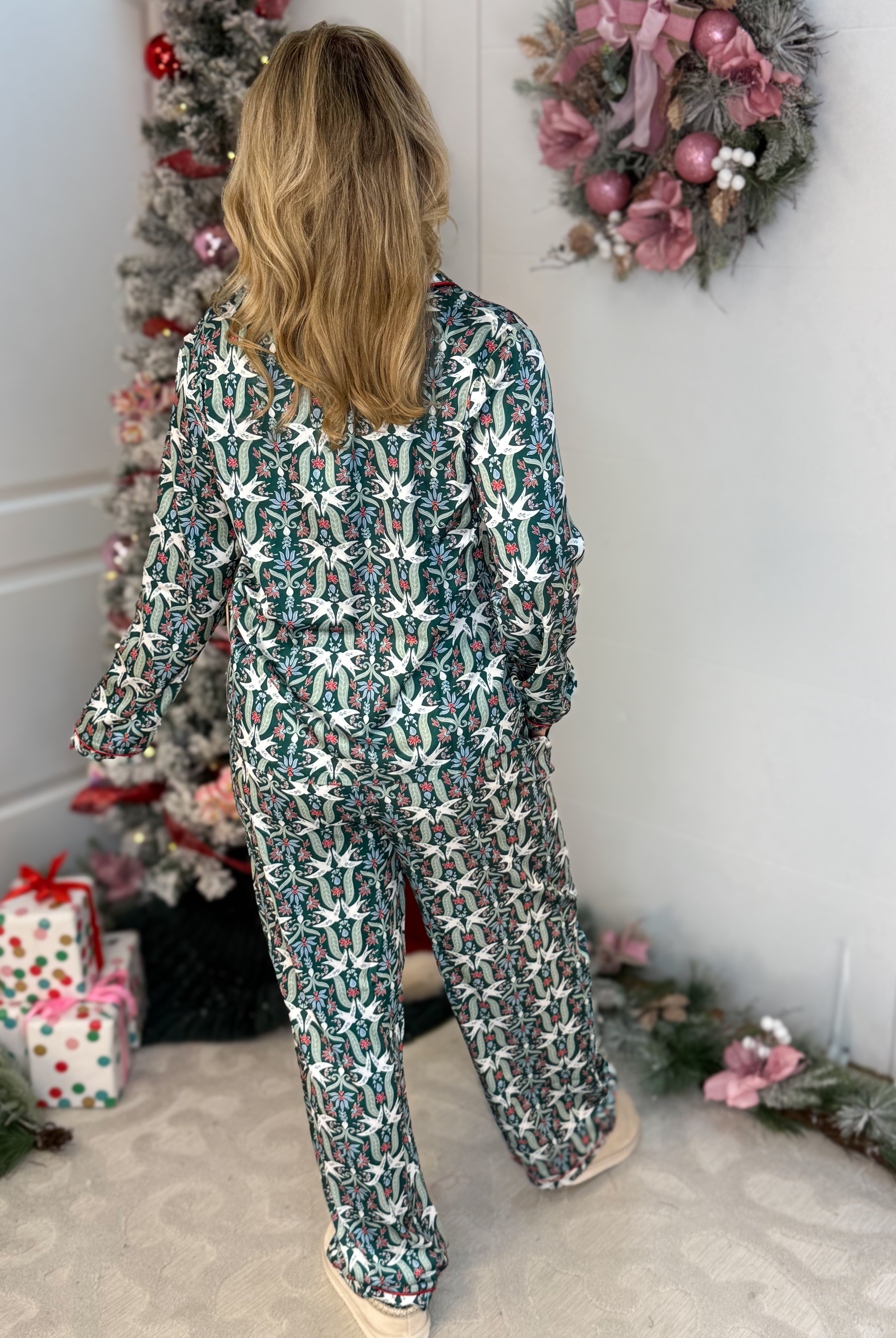 Mary Square Gossamer Wings Charlotte Satin Pant Set-350 Holiday-Mary Square-The Lovely Closet, Women's Fashion Boutique in Alexandria, KY