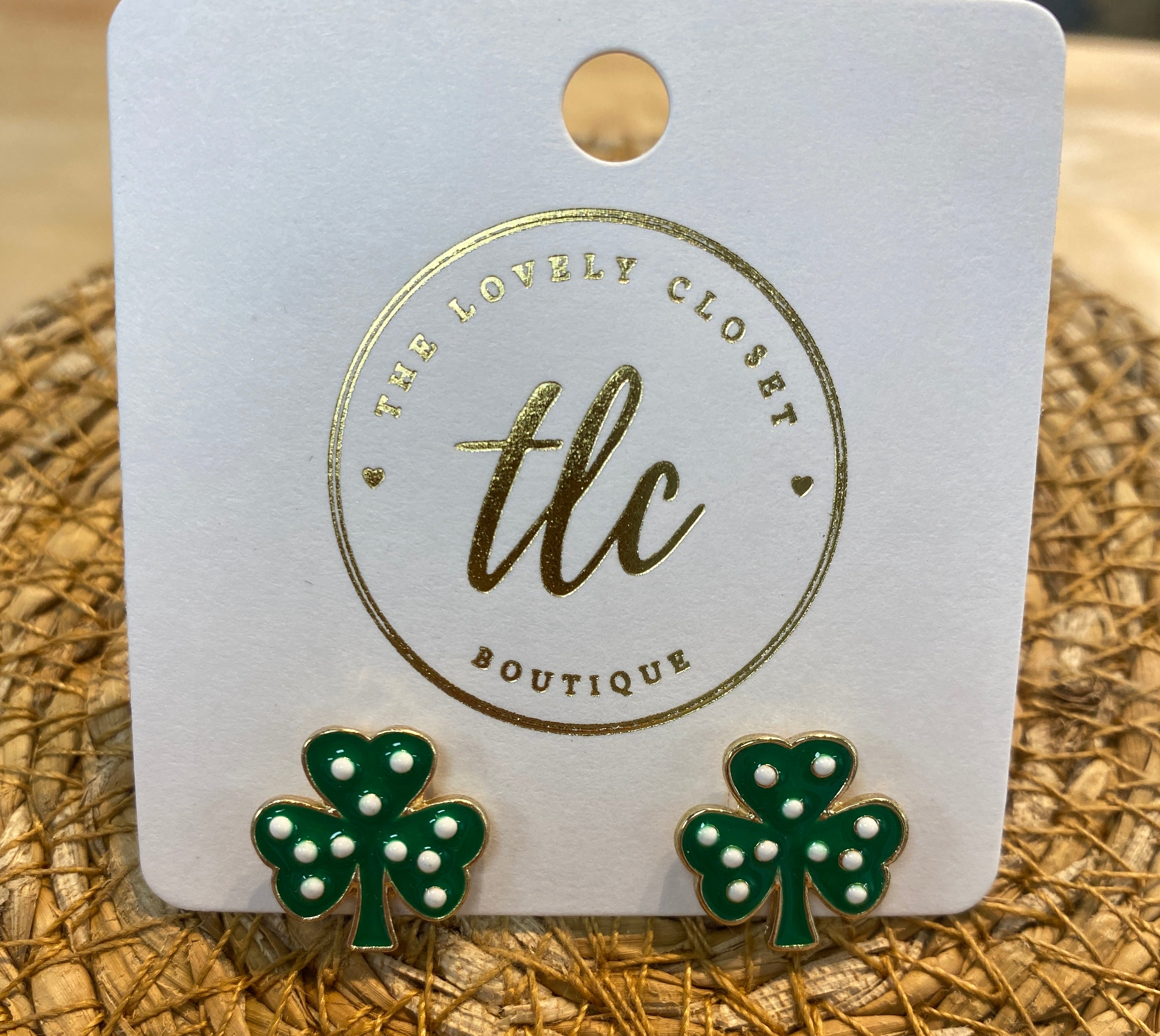 Polka Dot Clover Stud Earring-The Lovely Closet-The Lovely Closet, Women's Fashion Boutique in Alexandria, KY