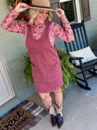 Maple Lane Overall Mini Dress - Brick-180 Dresses-Anniewear-The Lovely Closet, Women's Fashion Boutique in Alexandria, KY