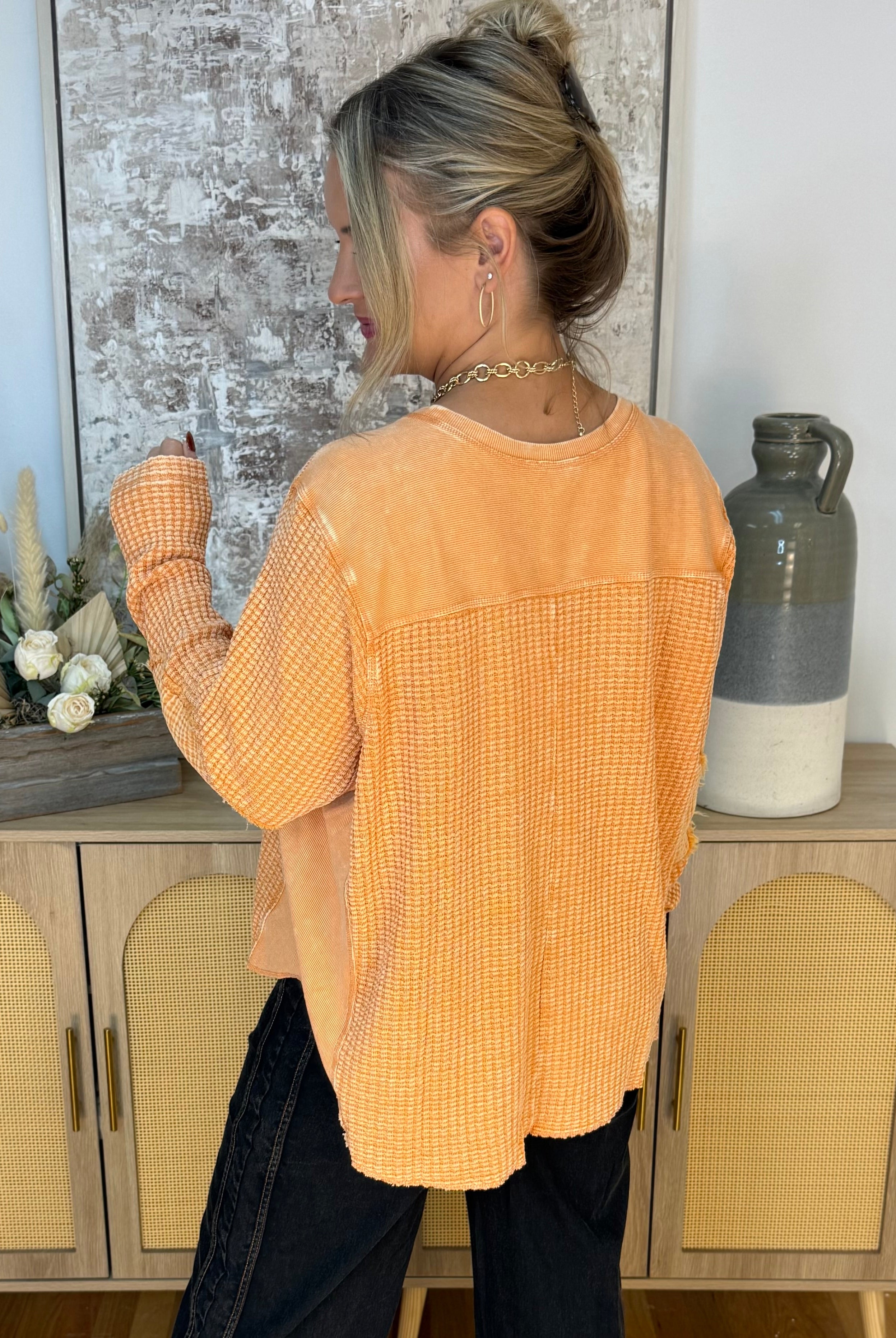 Something Extra Pullover - Orange-110 Long Sleeve Top-easel-The Lovely Closet, Women's Fashion Boutique in Alexandria, KY