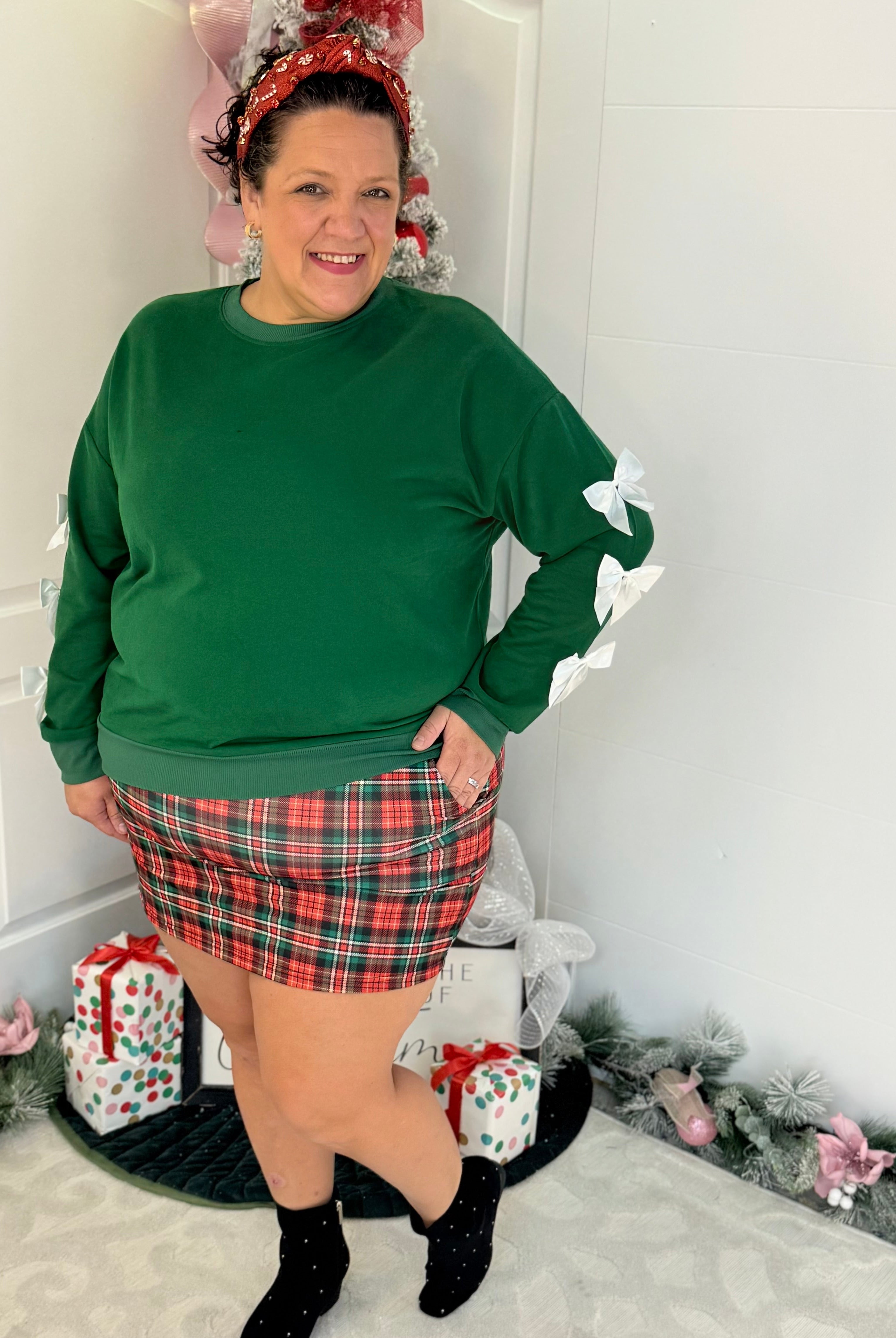 Jess Lea - Tied With Cheer Bow Sleeves Pullover-110 Long Sleeve Top-Jess Lea-The Lovely Closet, Women's Fashion Boutique in Alexandria, KY